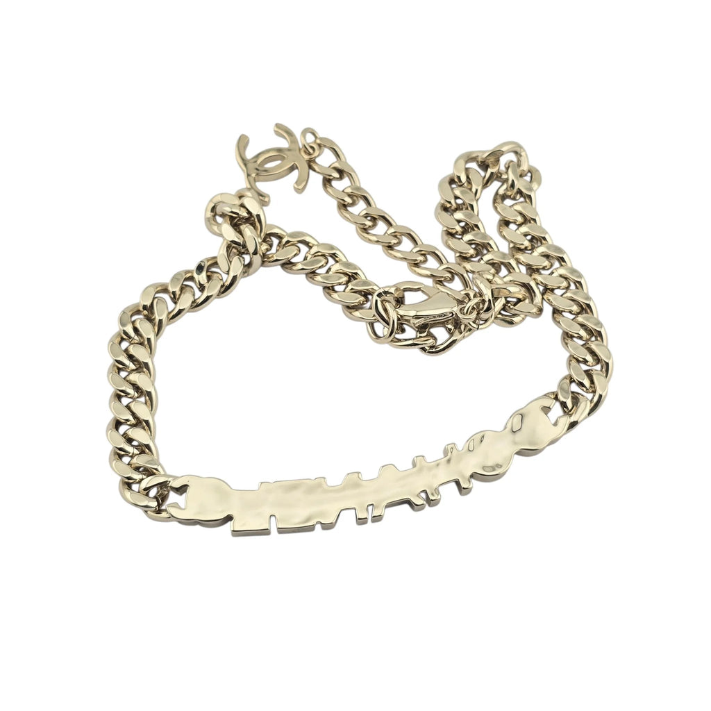 Chanel CC Logo Gold Metal Enamel Choker Necklace 2022 CHANEL
