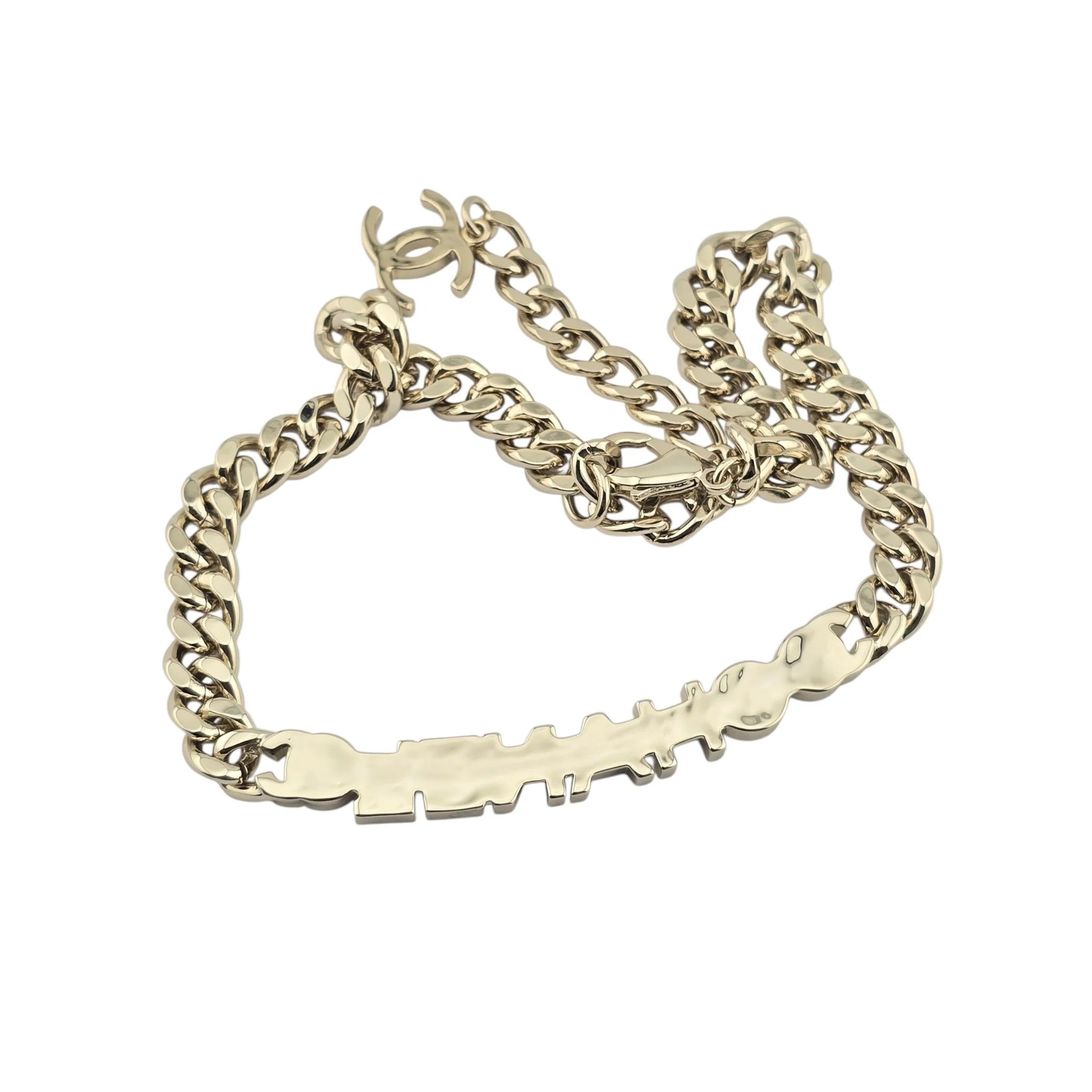 Chanel CC Logo Gold Metal Enamel Choker Necklace 2022 CHANEL