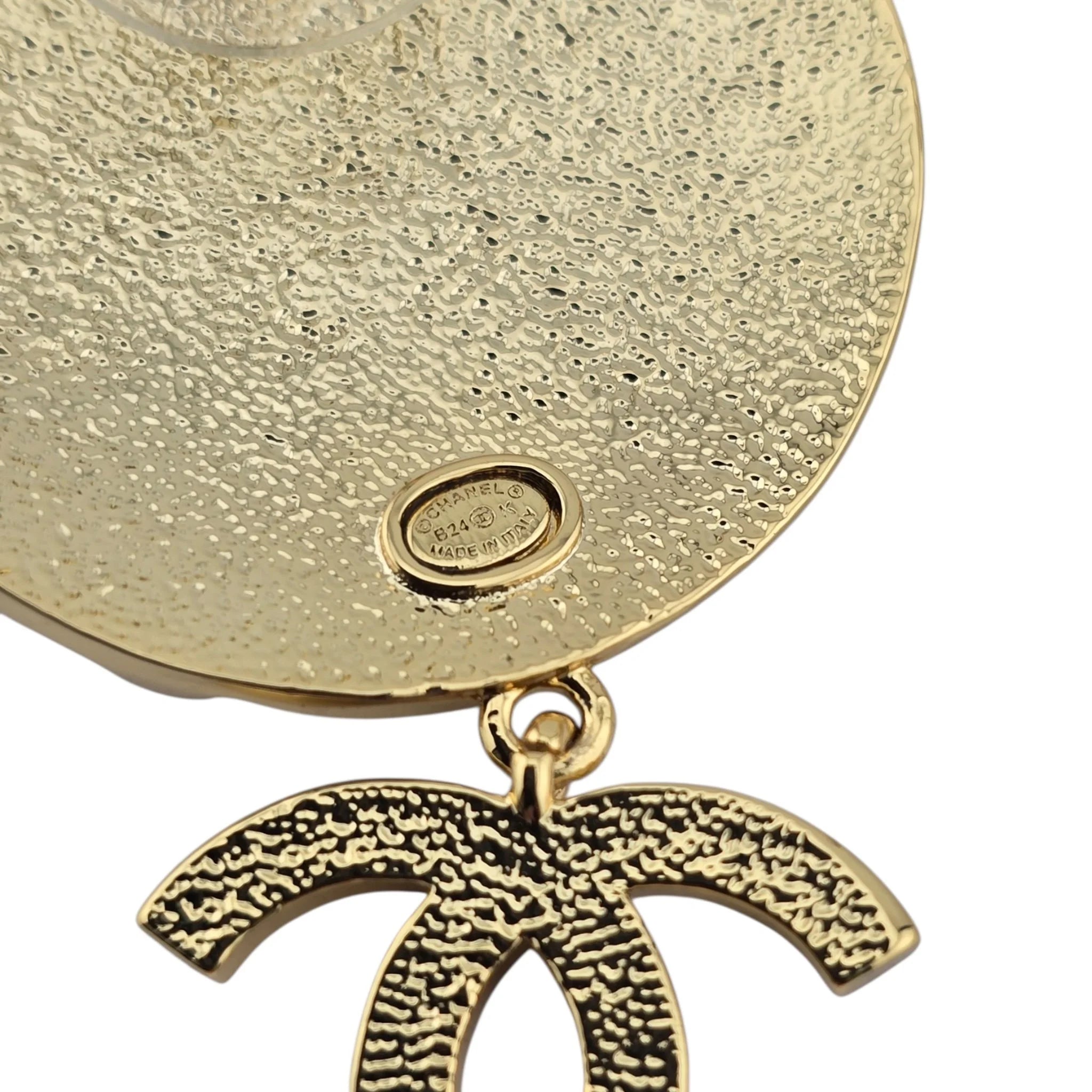 Chanel CC Round Gold Drop Earrings 2024 CHANEL