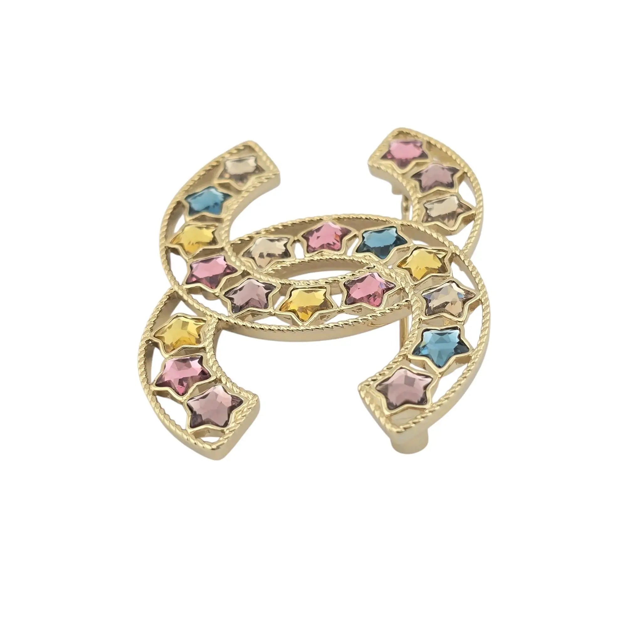 Chanel CC Multicoloured Star Crystal Brooch 2025 CHANEL