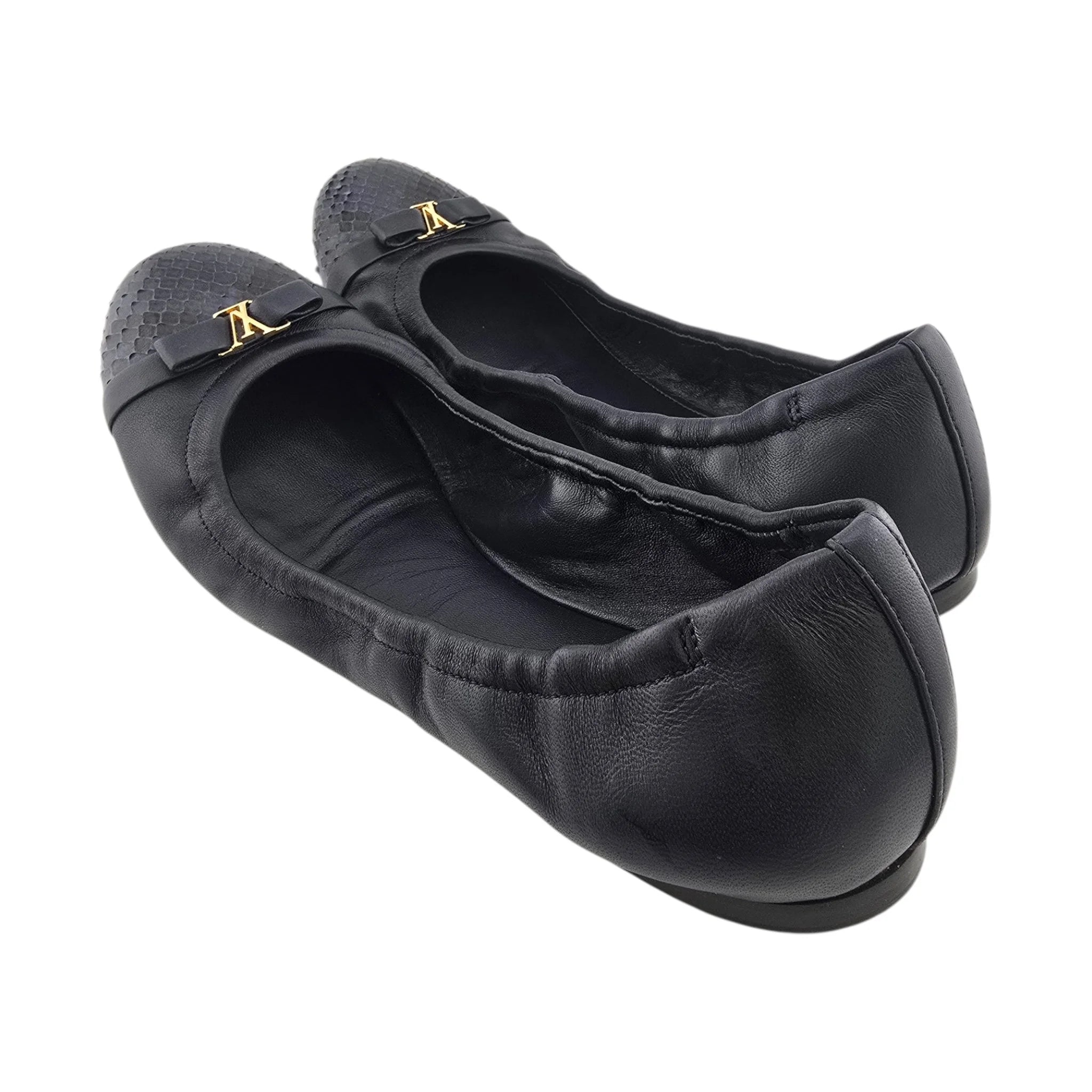Louis Vuitton LV Flirty Navy Blue Python Ballet Flats 39 LOUIS VUITTON