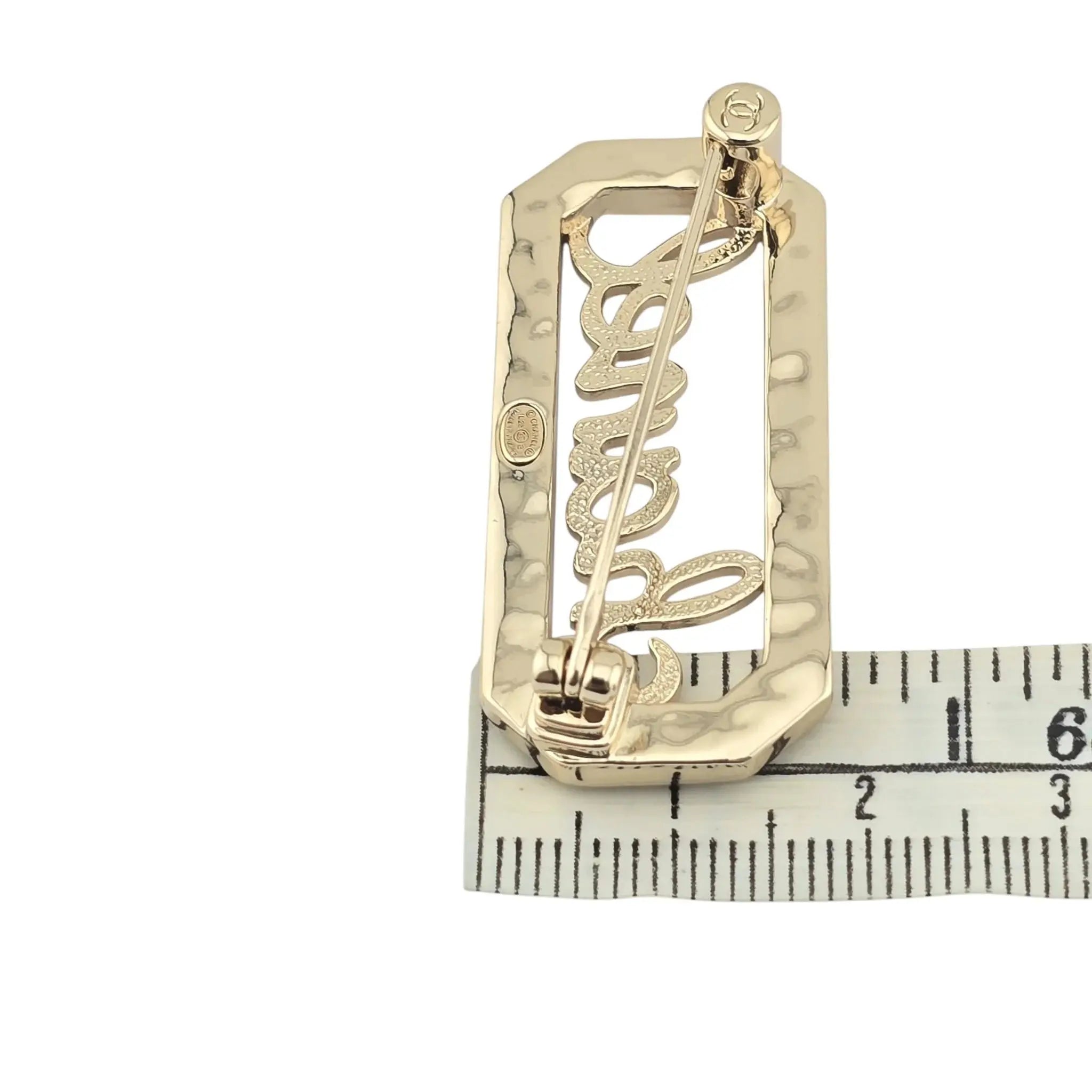 Chanel Logo Crystal Pearl Brooch 2023 CHANEL