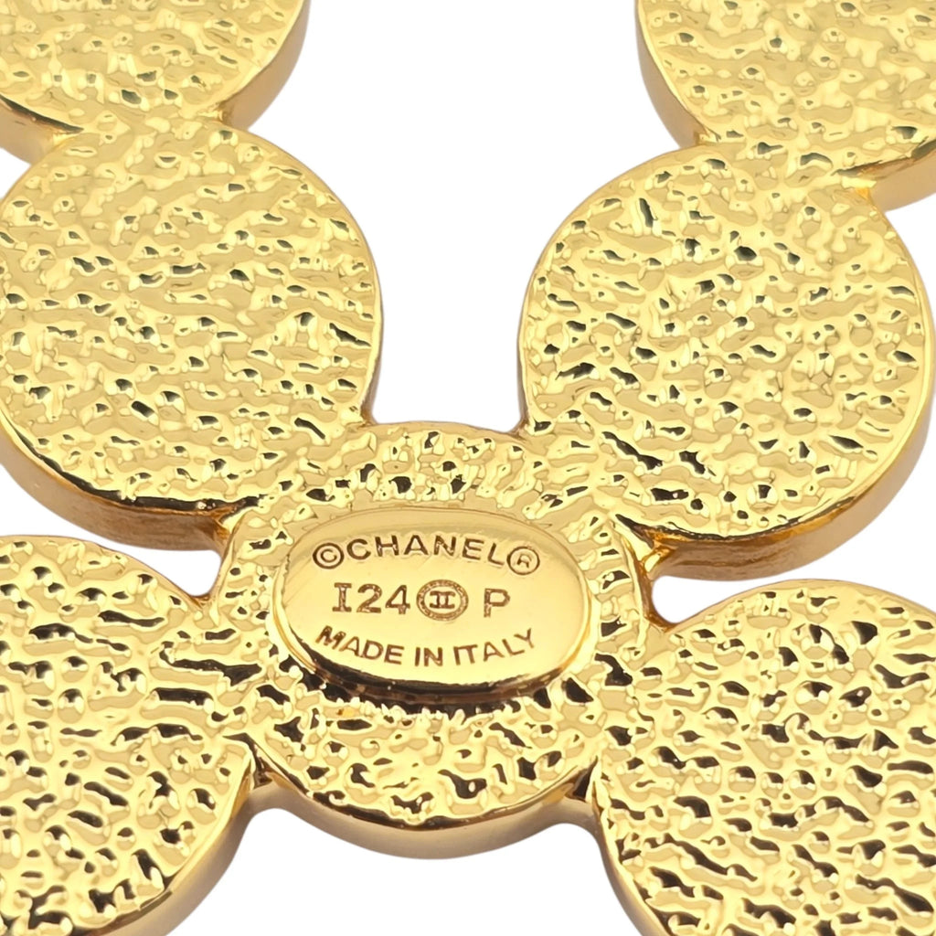 Chanel CC Gold Button Brooch 2024 CHANEL
