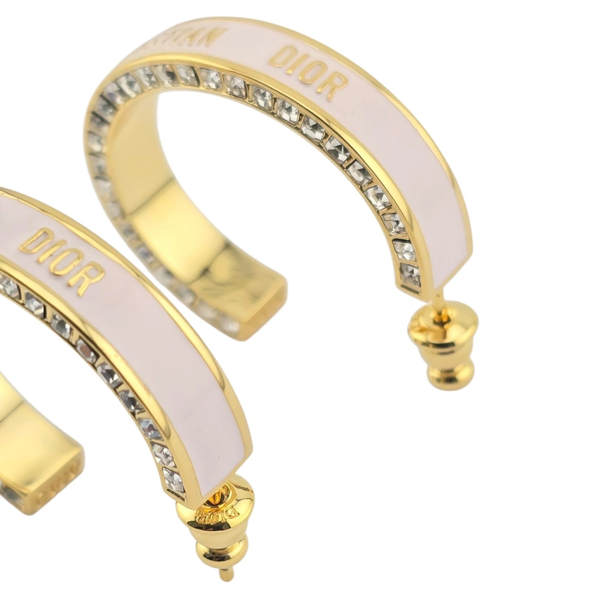 Christian Dior Large Dior Night Code Hoop Pink Earrings DIOR