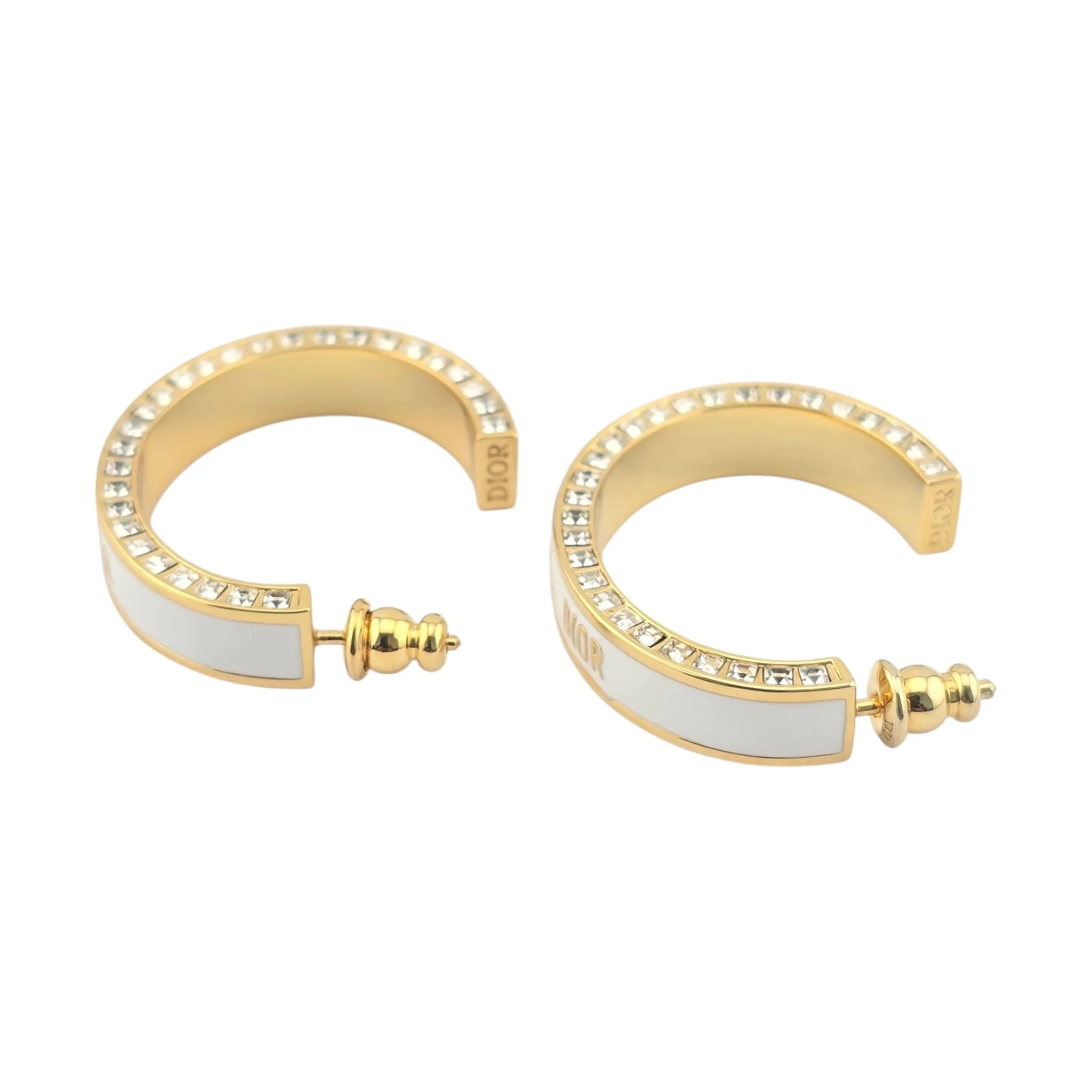 Christian Dior Large Dior Night Code Hoop White Earrings DIOR