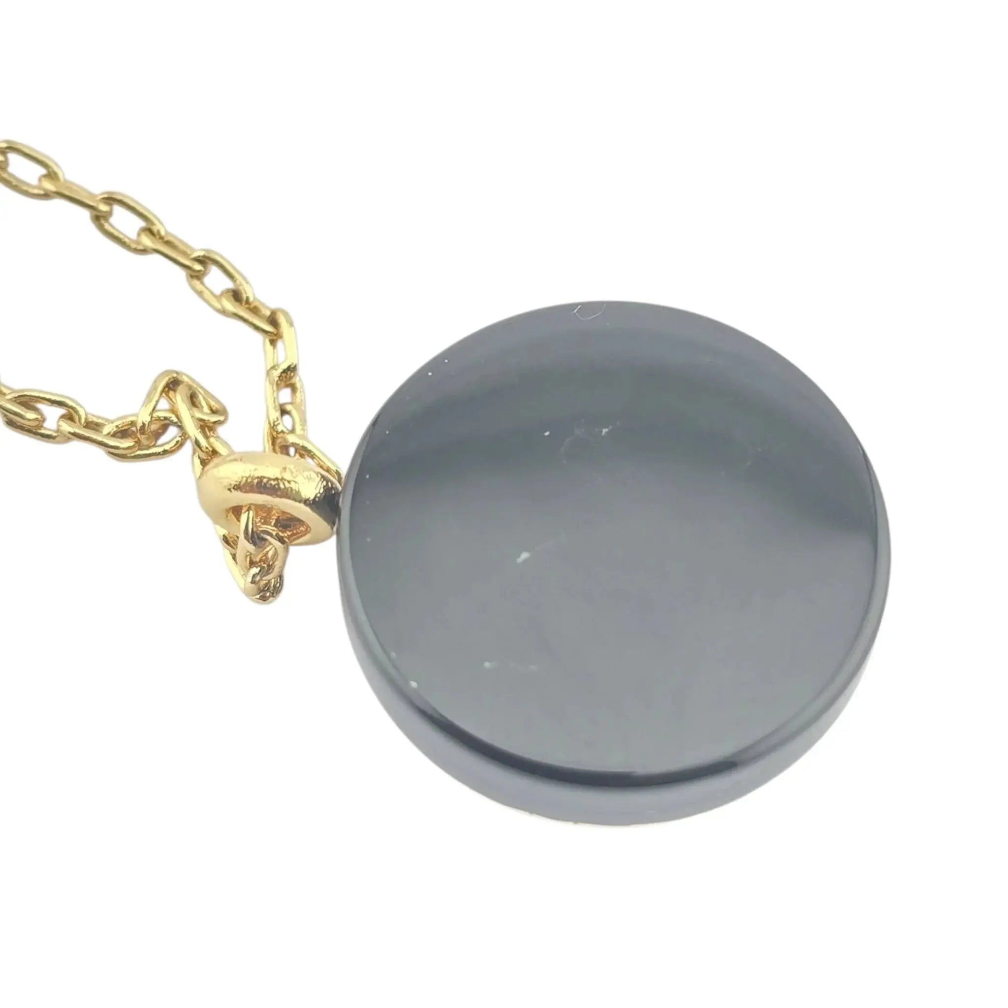 Chanel CC Gold / Black Pendant Necklace 2022 CHANEL