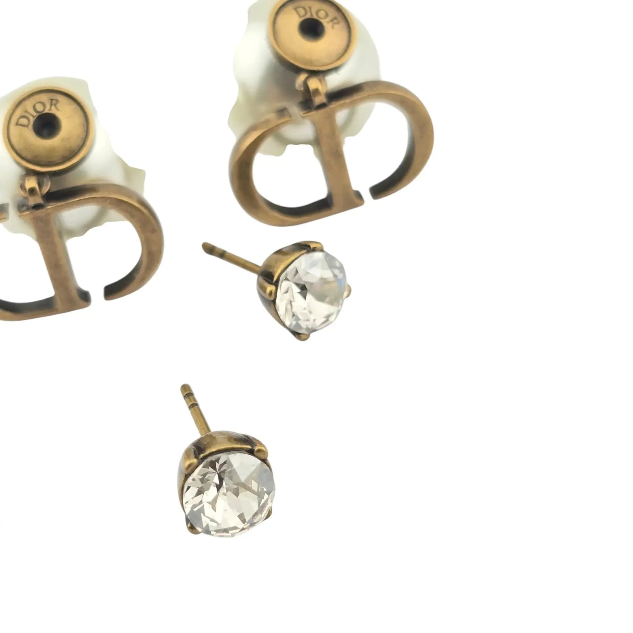 Christian Dior Tribales Faux Pearl Crystal  CD Earrings DIOR