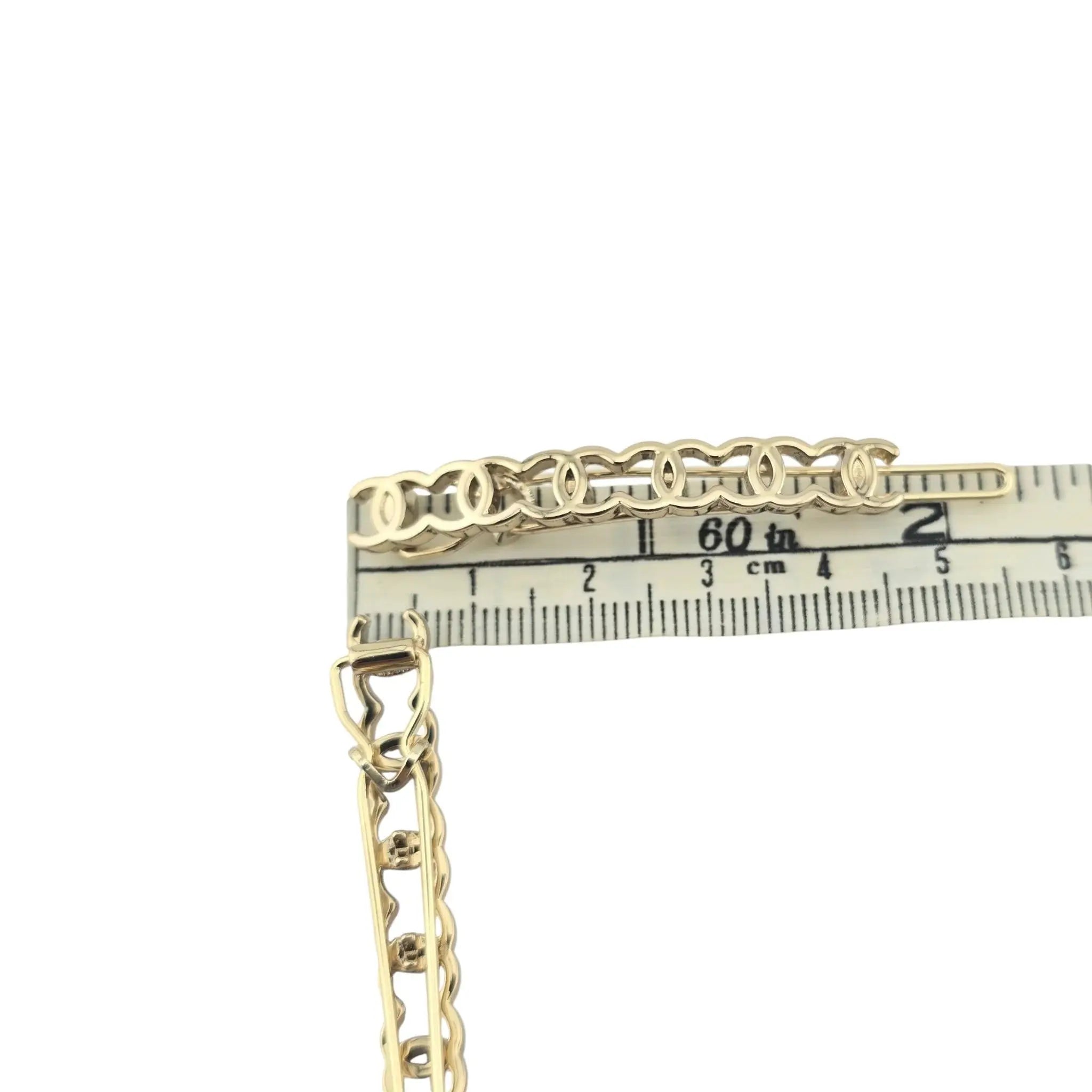 Chanel CC Metal Hair Clip Barrette Gold 2021 CHANEL