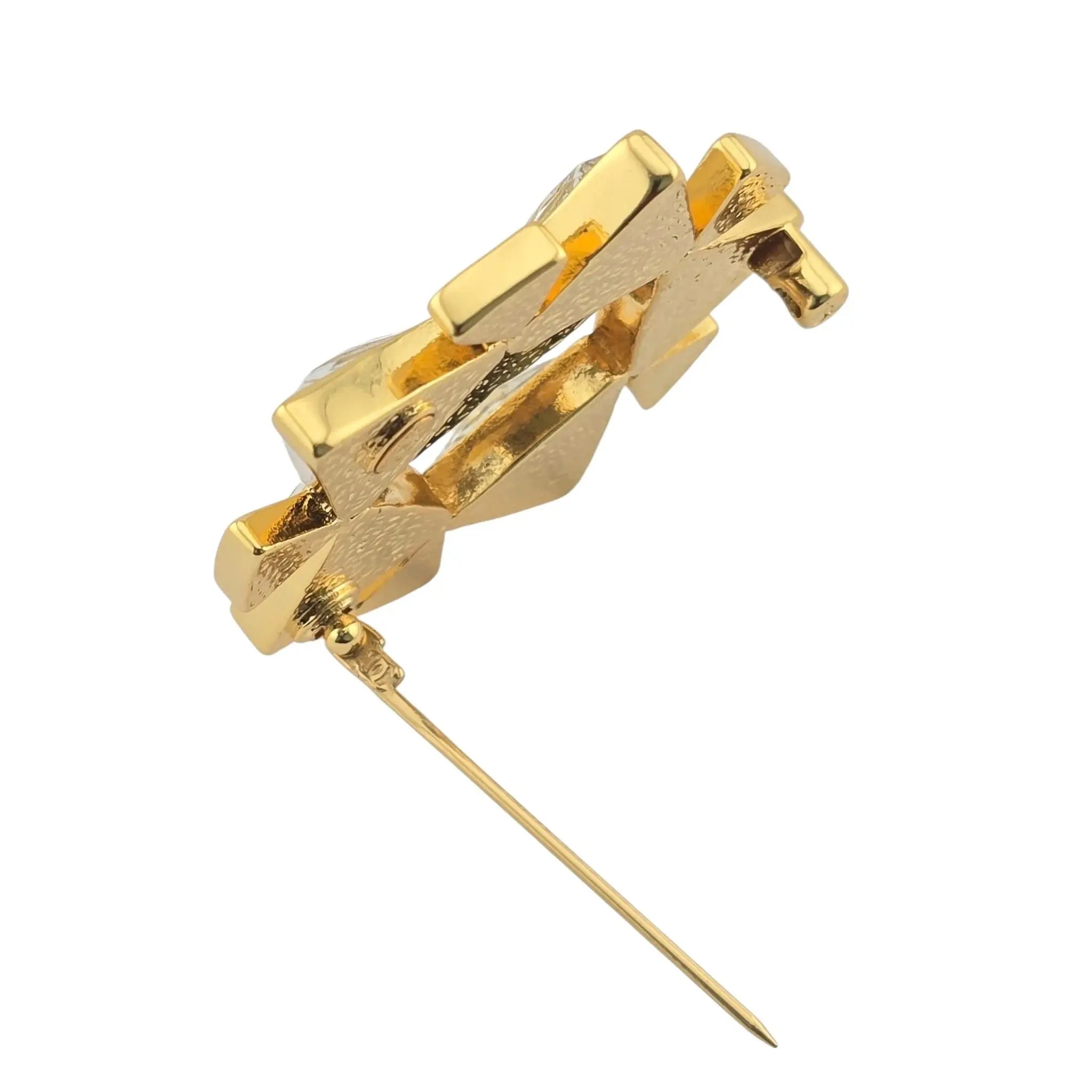 Chanel CC Crystal Gold Brooch 2020 CHANEL