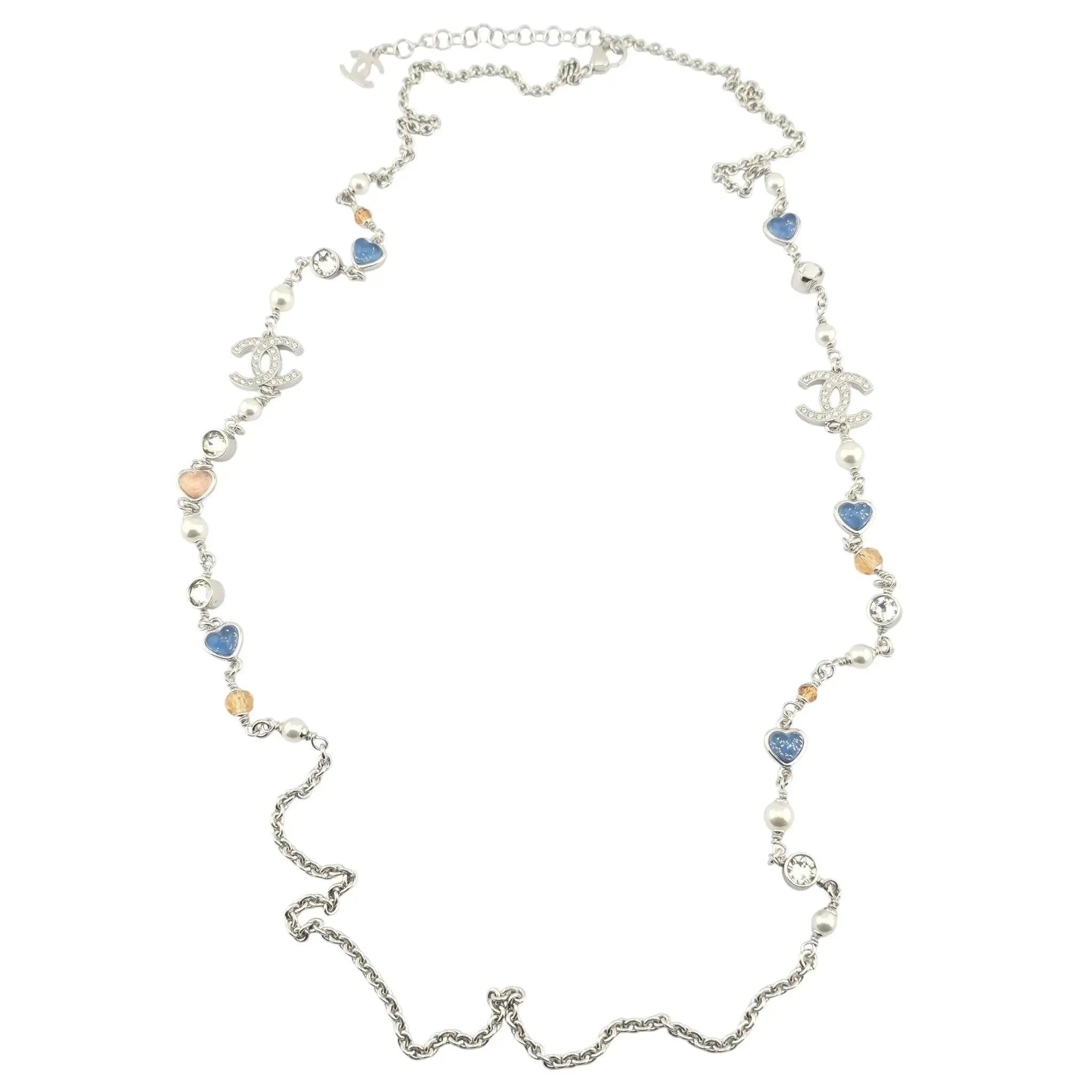 Chanel CC Long Necklace Heart Pendants 2025 CHANEL