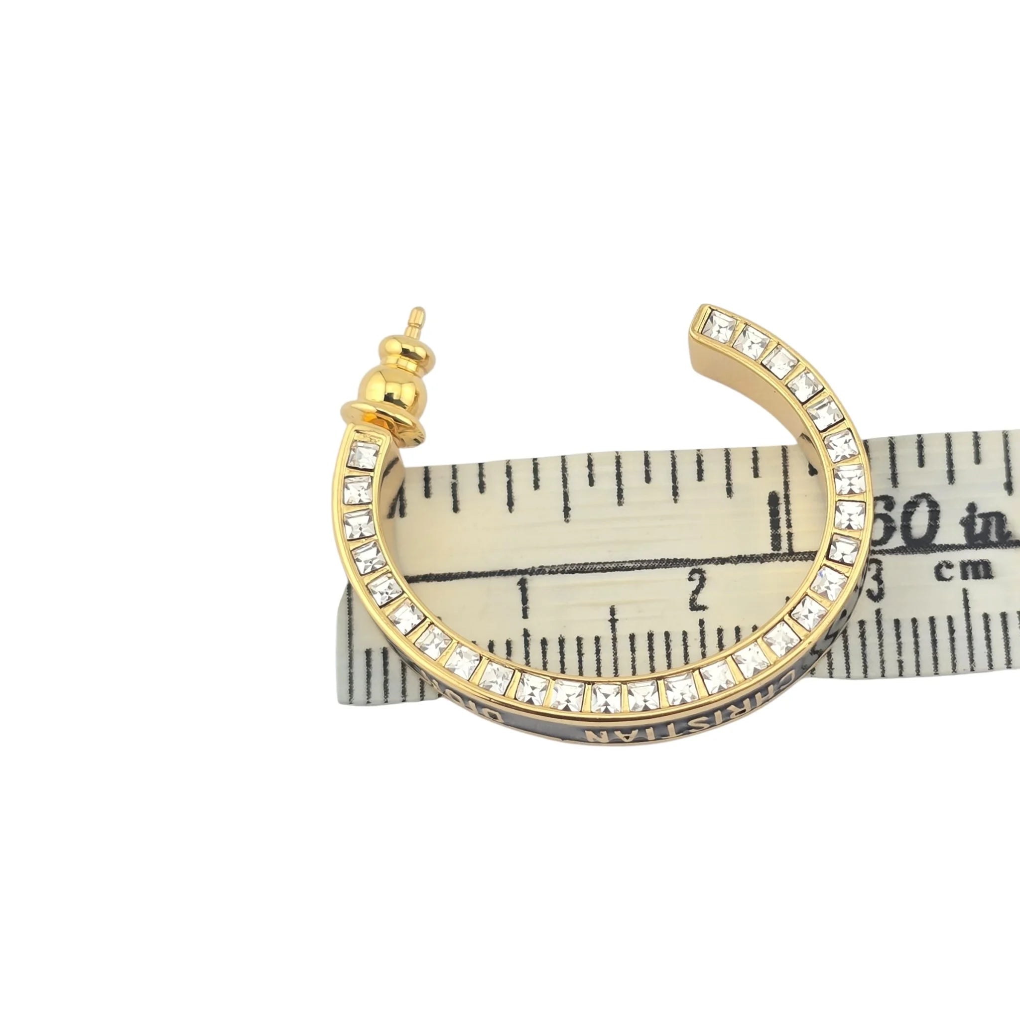 Christian Dior Large Dior Night Code Hoop Black Earrings DIOR