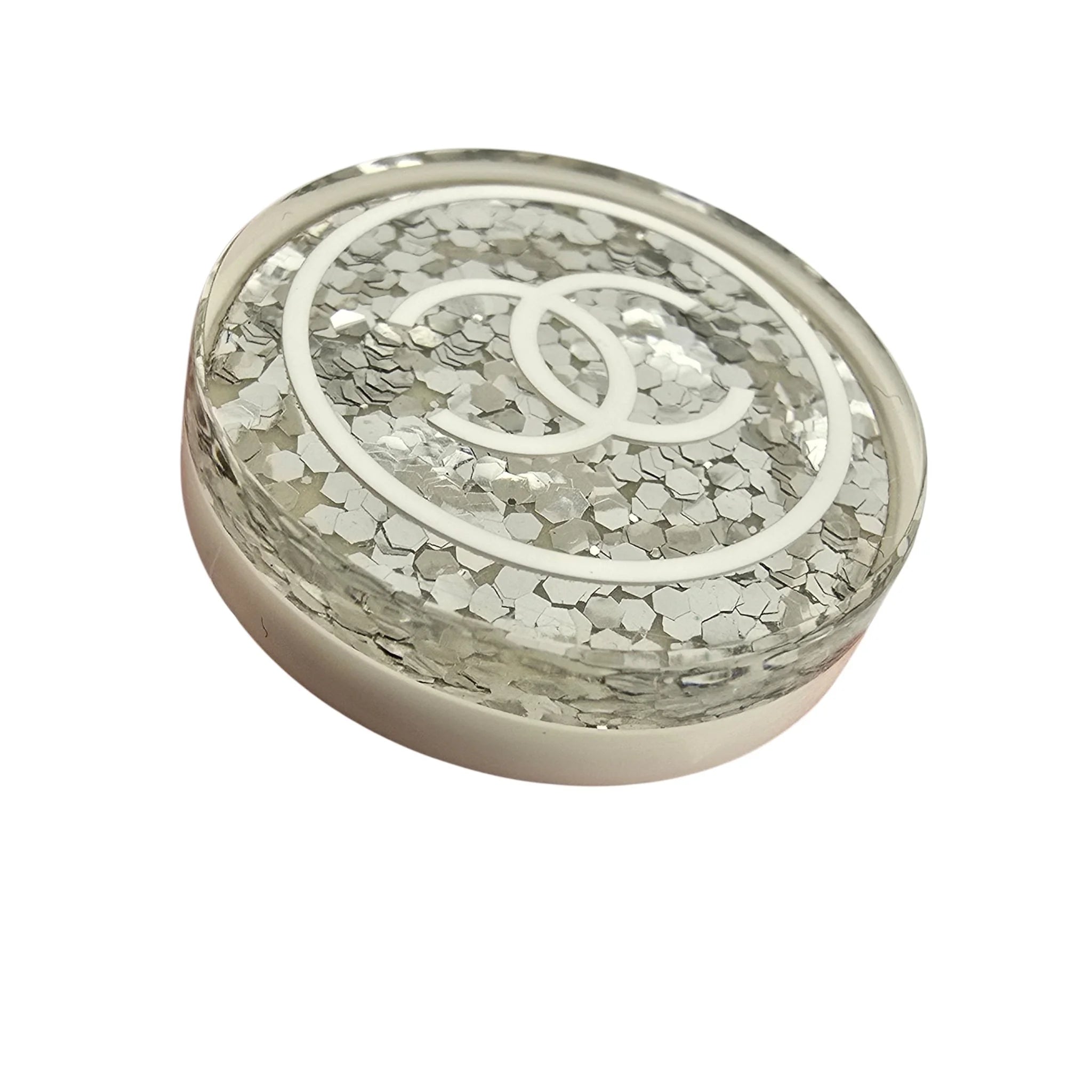 Chanel CC White Resin Round Earrings 2024 CHANEL