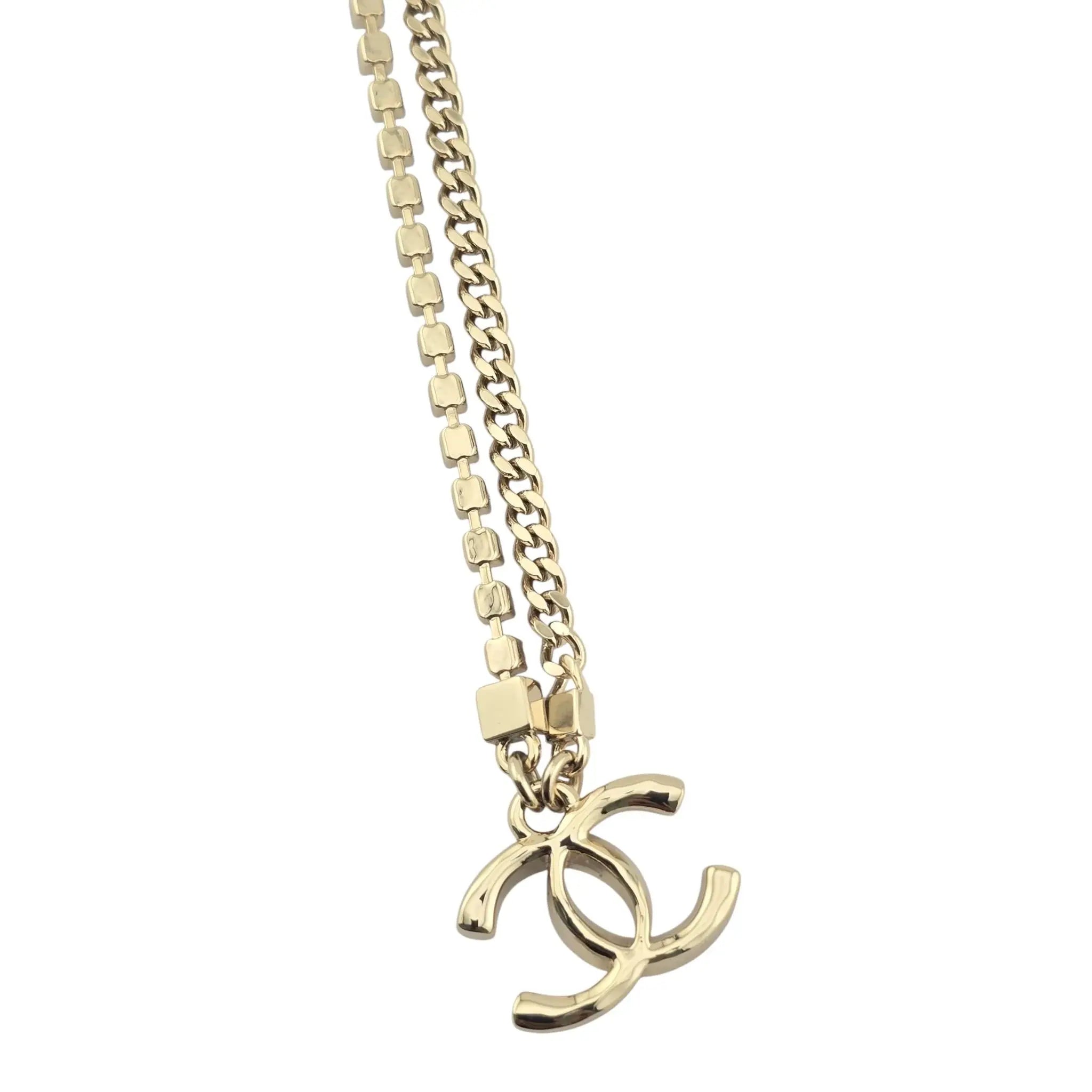 Chanel CC Gold Crystal Chain Necklace 2024 CHANEL