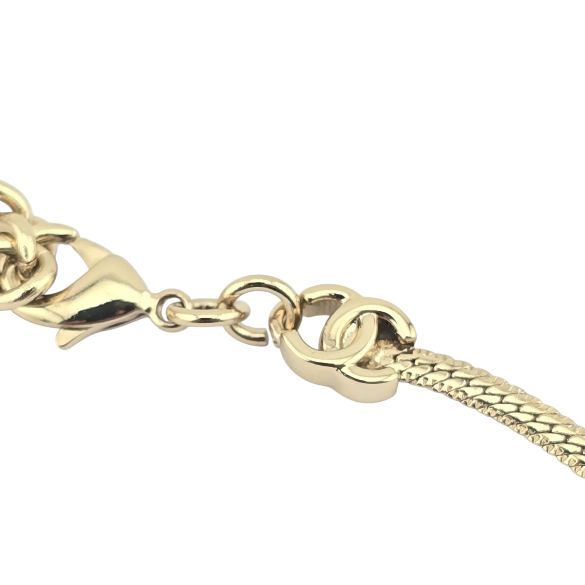 Chanel CC Thin Choker Necklace Gold 2024 CHANEL