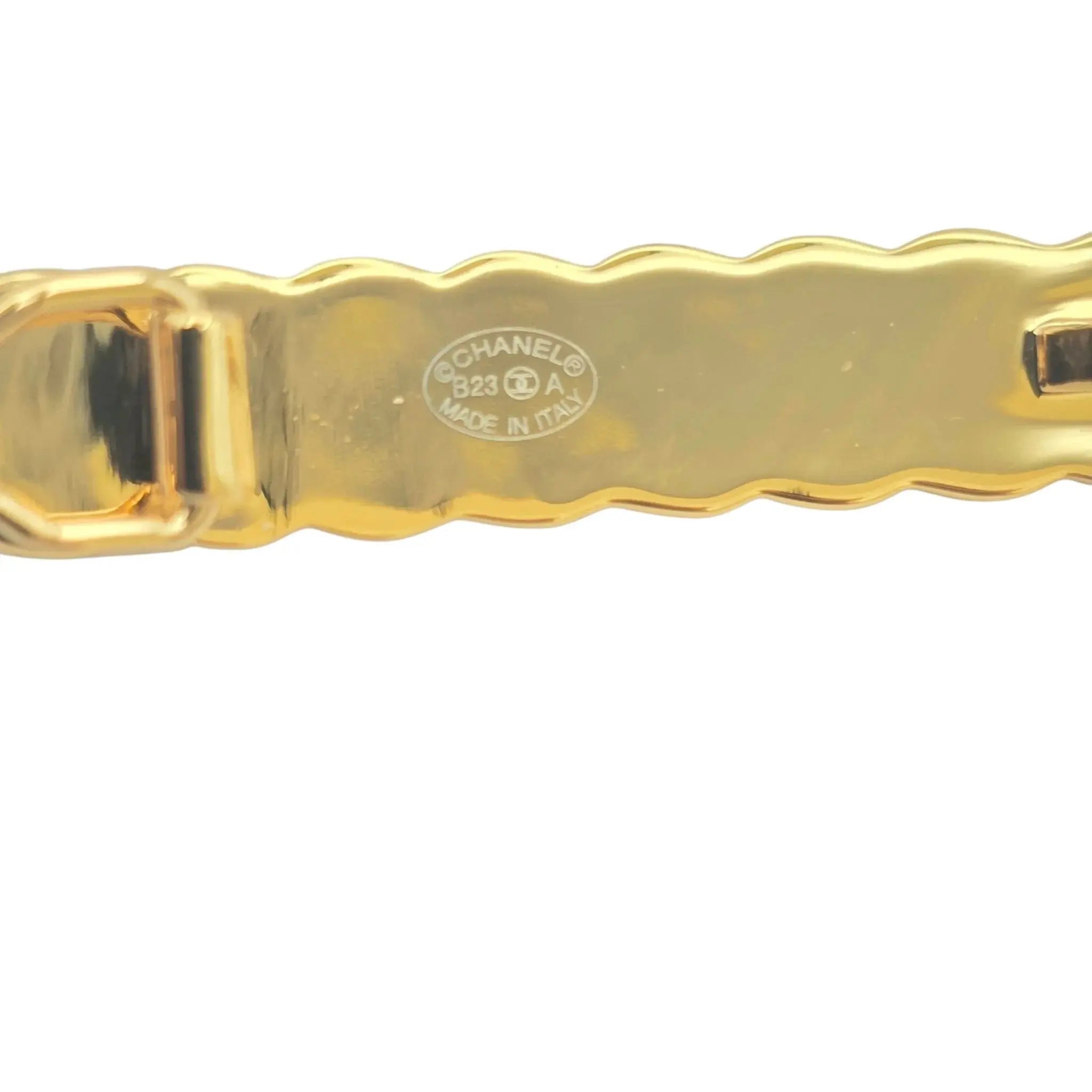 Chanel CC Faux Pearl Gold Hair Barrette Clip B23 CHANEL