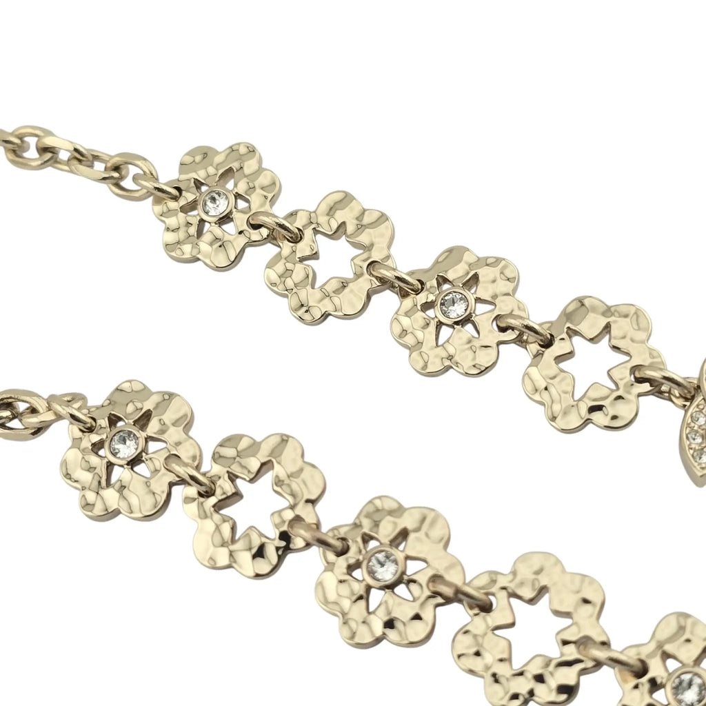 Chanel CC Long Necklace Gold Metal Floral Necklace 2025 CHANEL