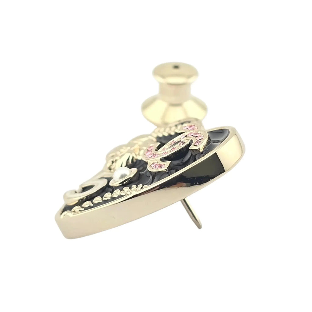 Chanel CC Black Heart Pin Brooch 2024 CHANEL