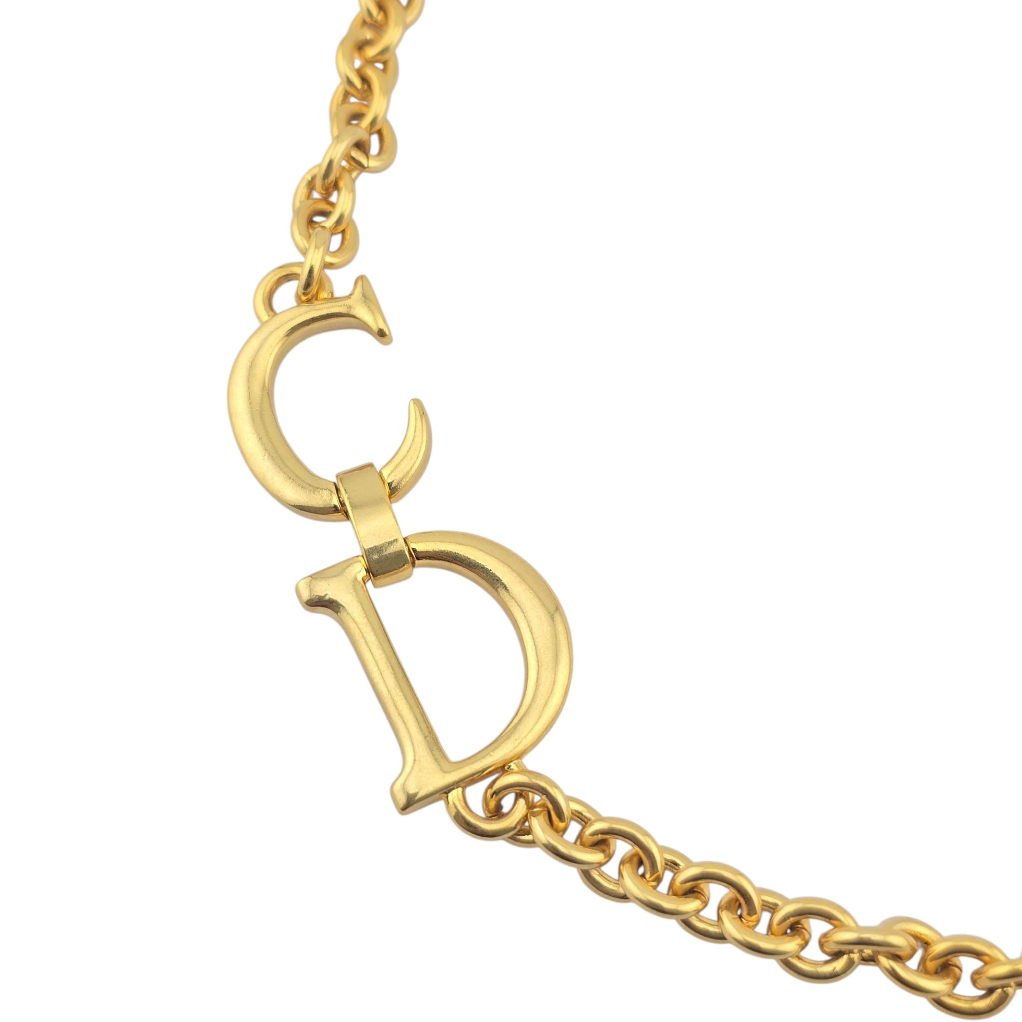 Christian Dior CD Gold Saddle Necklace DIOR