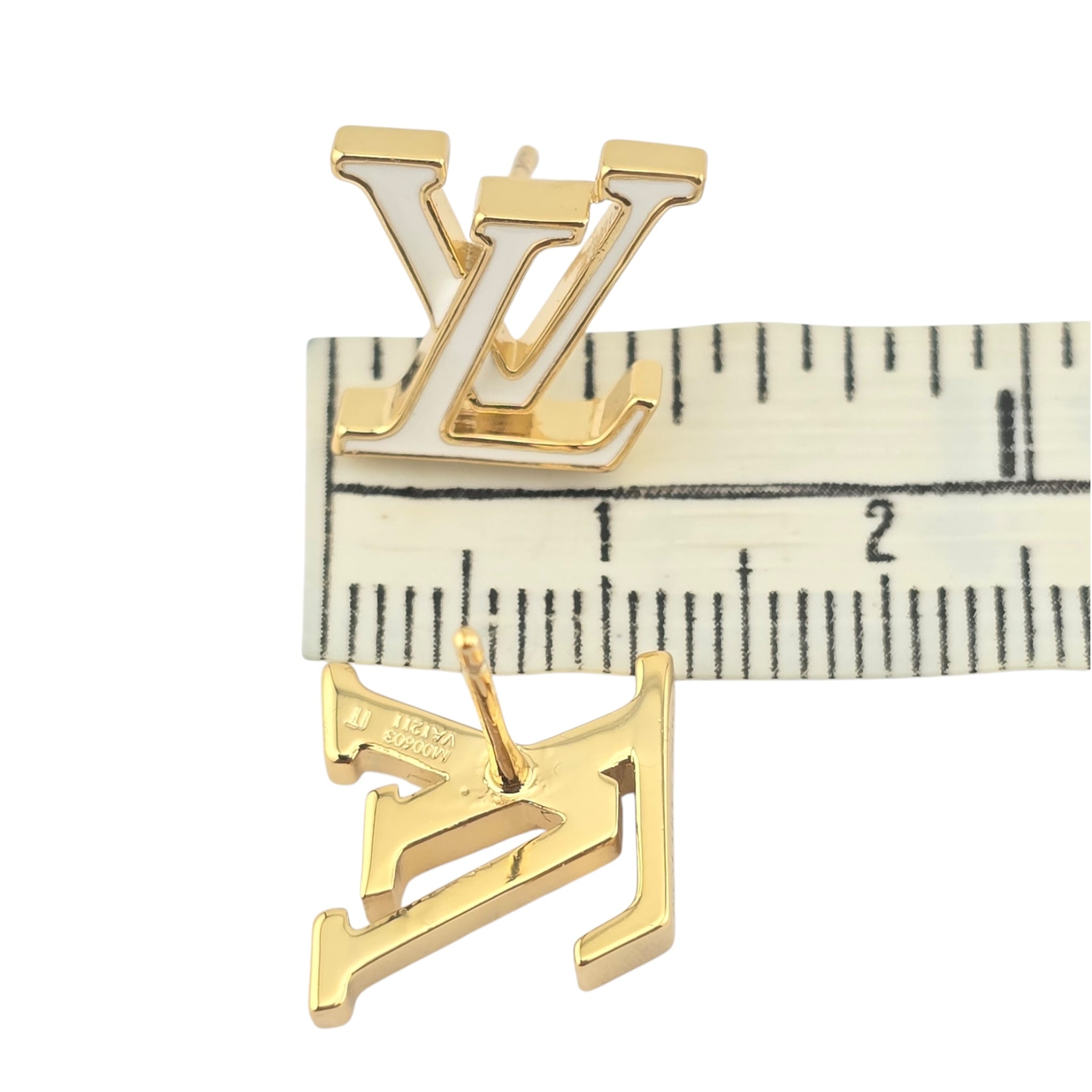 Louis Vuitton LV Iconic White Enamel Earrings LOUIS VUITTON