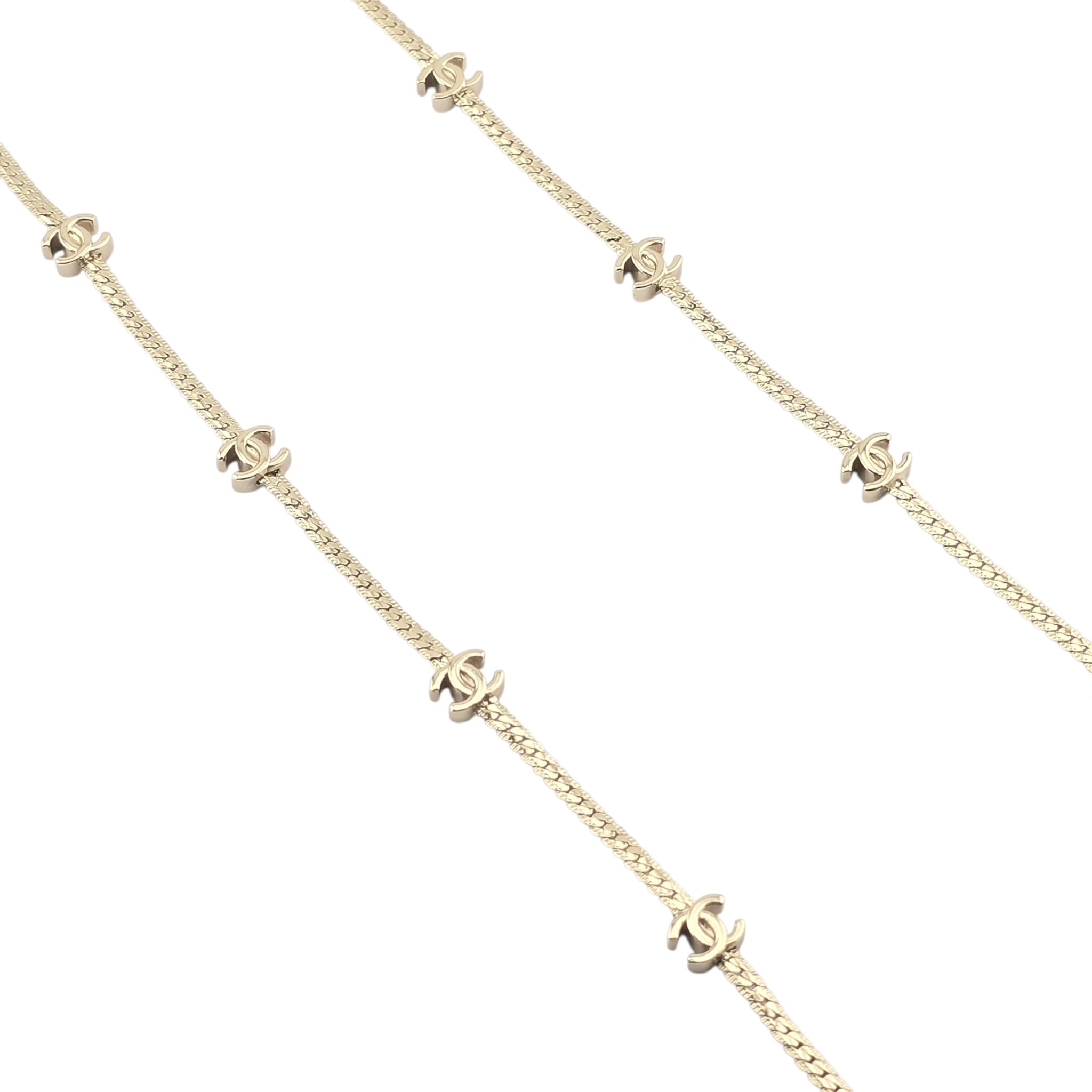 Chanel CC Metal Thin Gold Necklace 2024 CHANEL