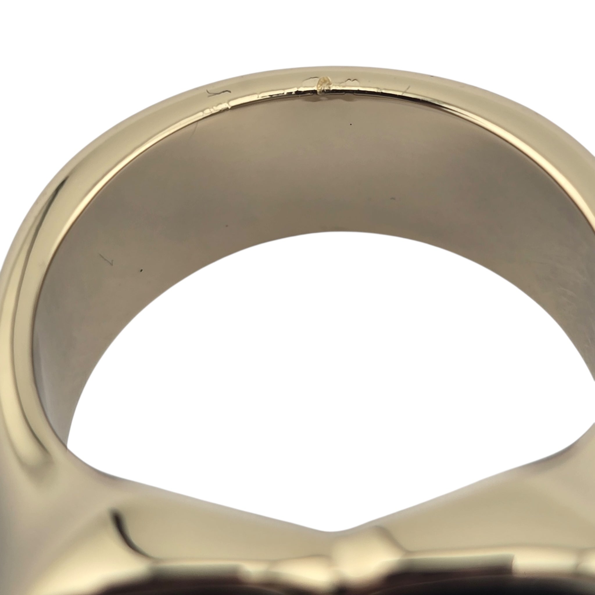 Chanel CC Resin Quilted Heart Ring Gold Black CHANEL
