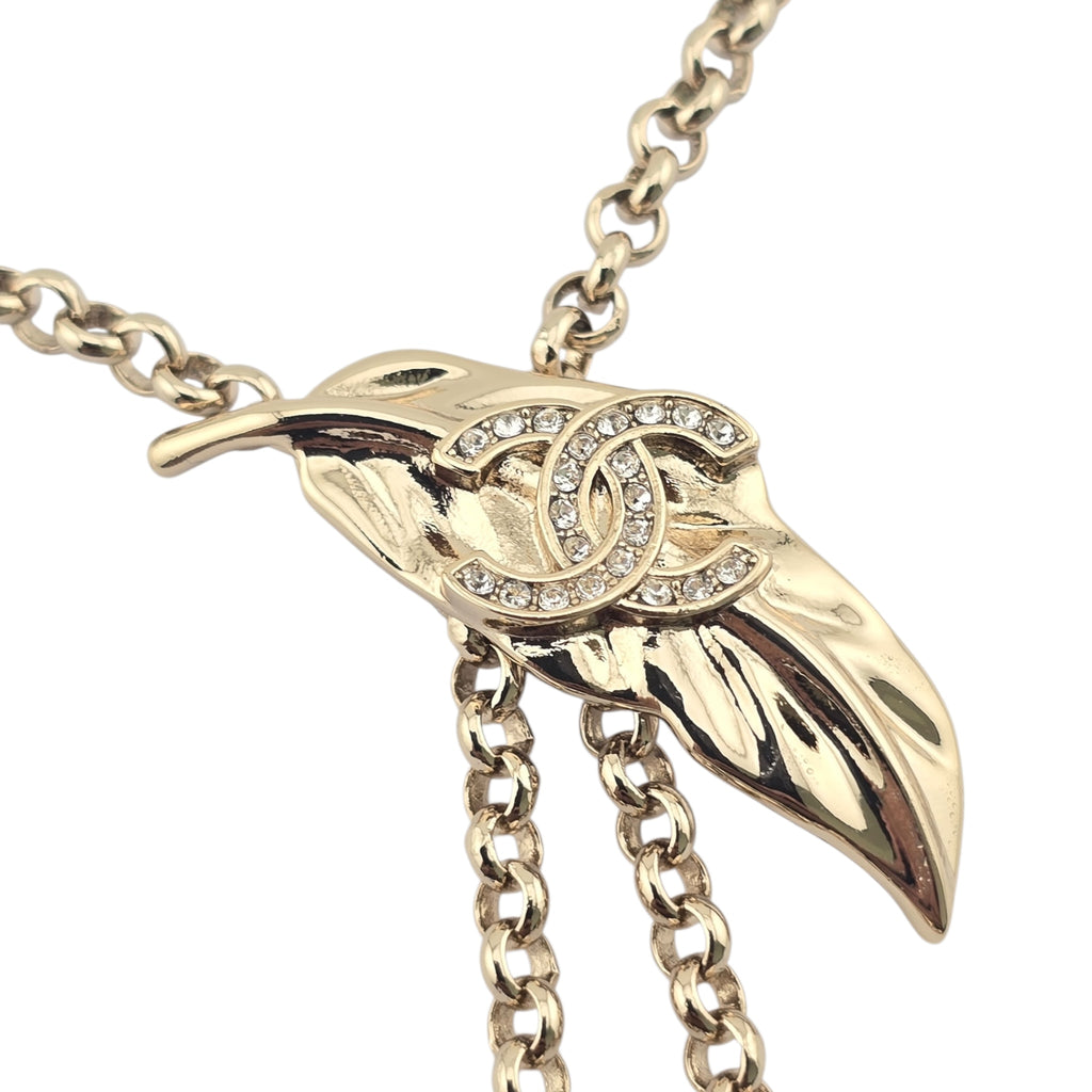 Chanel CC Gold Leaf Necklace 2025