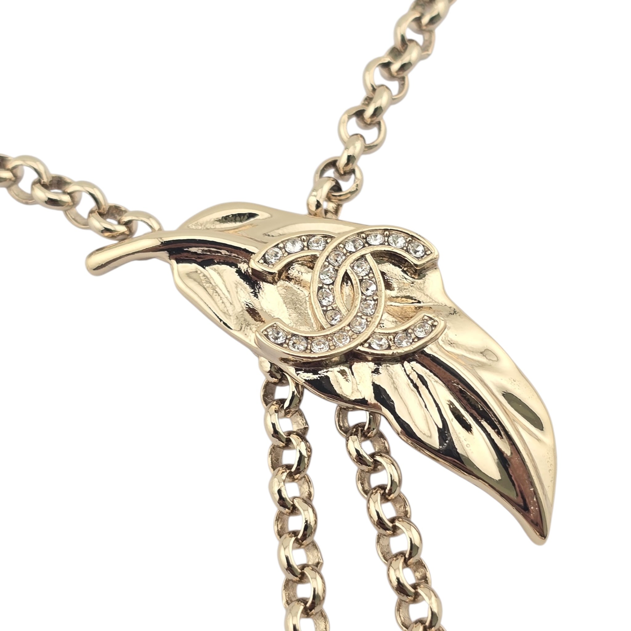 Chanel CC Gold Leaf Necklace 2025