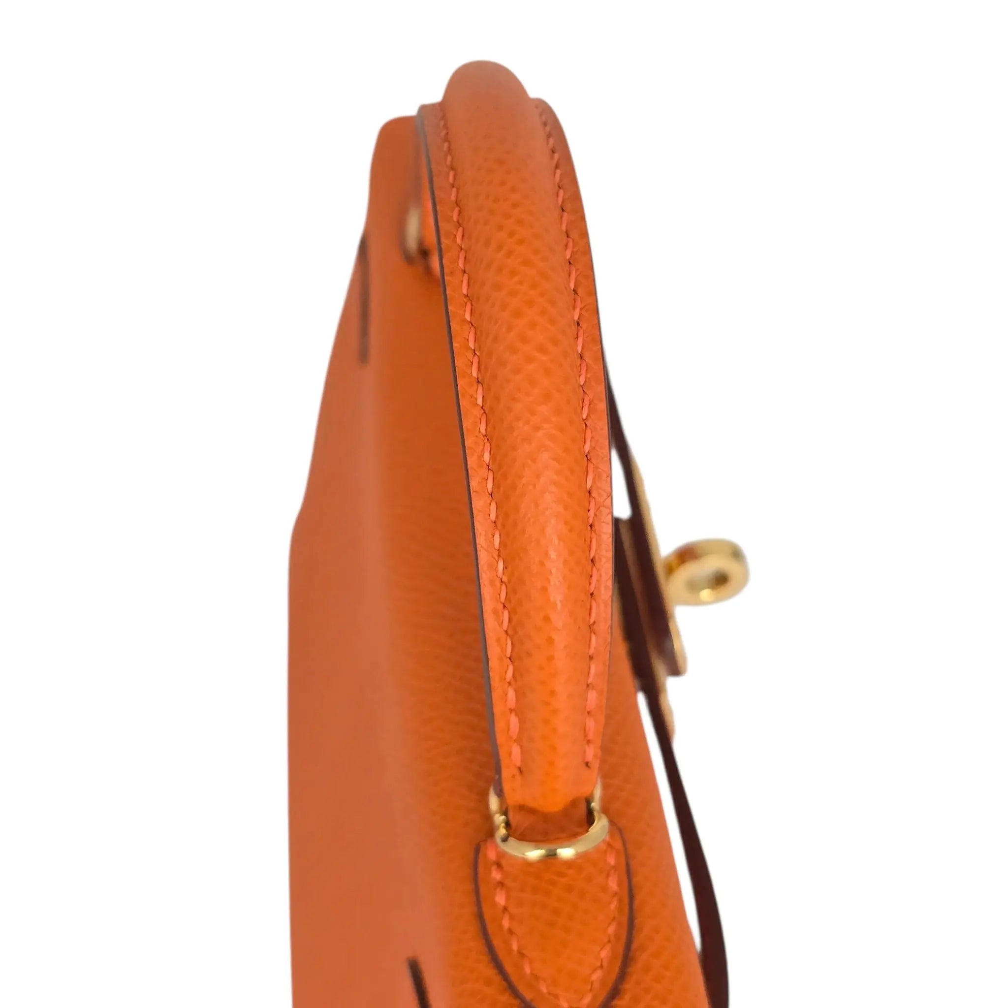 Hermes Mini Kelly II Epsom Orange Gold Hardware Bag HERMES