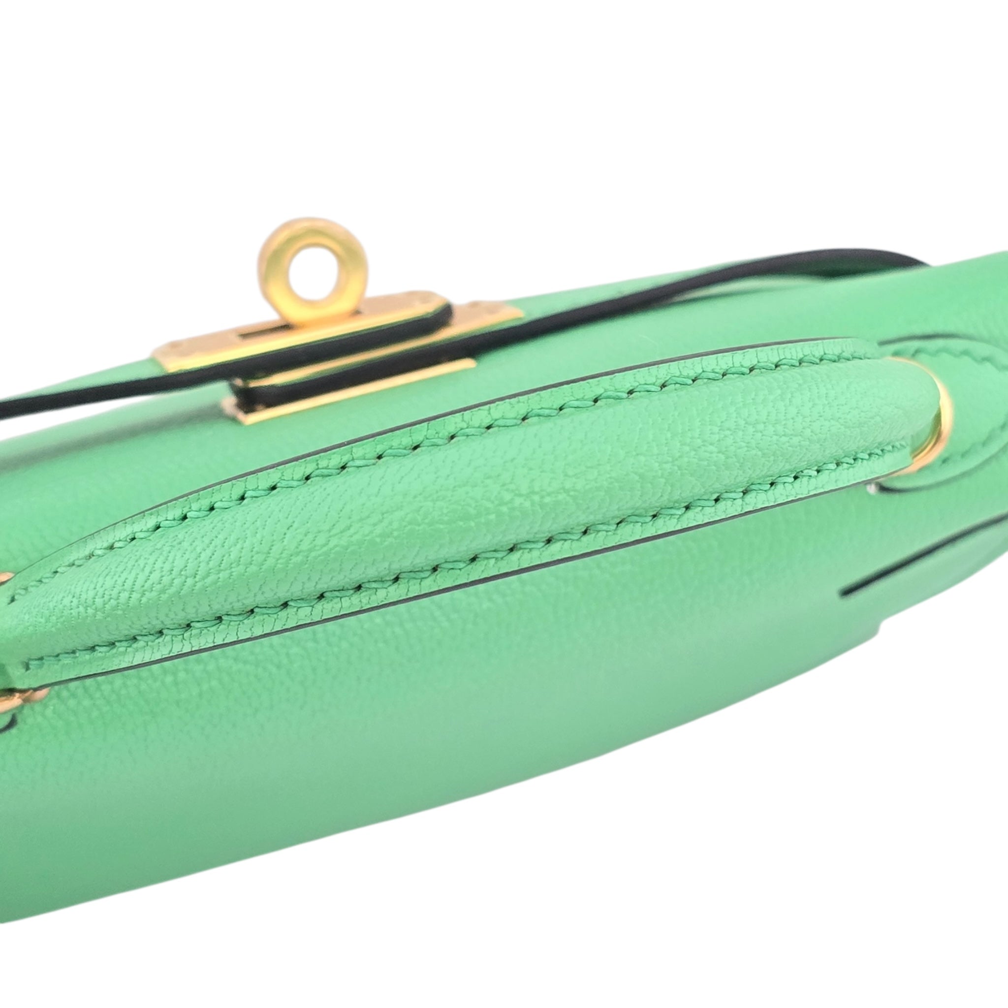 Hermes Mini Kelly II Chèvre Vert Comics Gold Hardware Bag HERMES