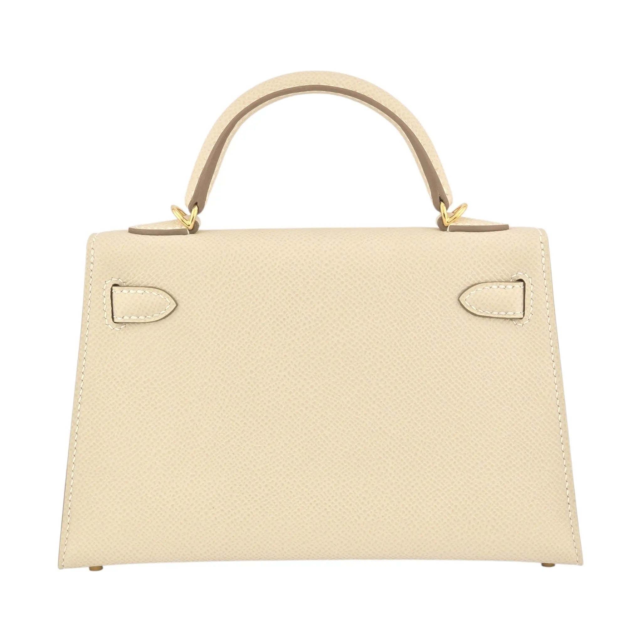 Hermes Mini Kelly II Epsom Craie Gold Hardware Bag HERMES