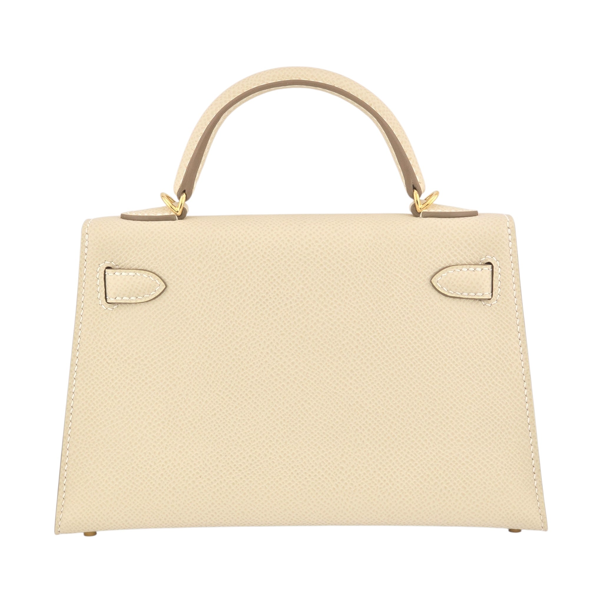 Hermes Mini Kelly II Epsom Craie Gold Hardware Bag HERMES