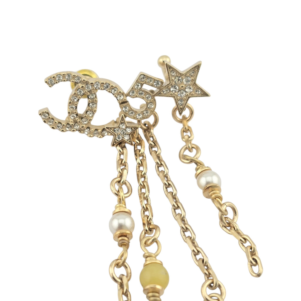 Chanel CC Gold Multi Chain Drop Earrings 2022 CHANEL