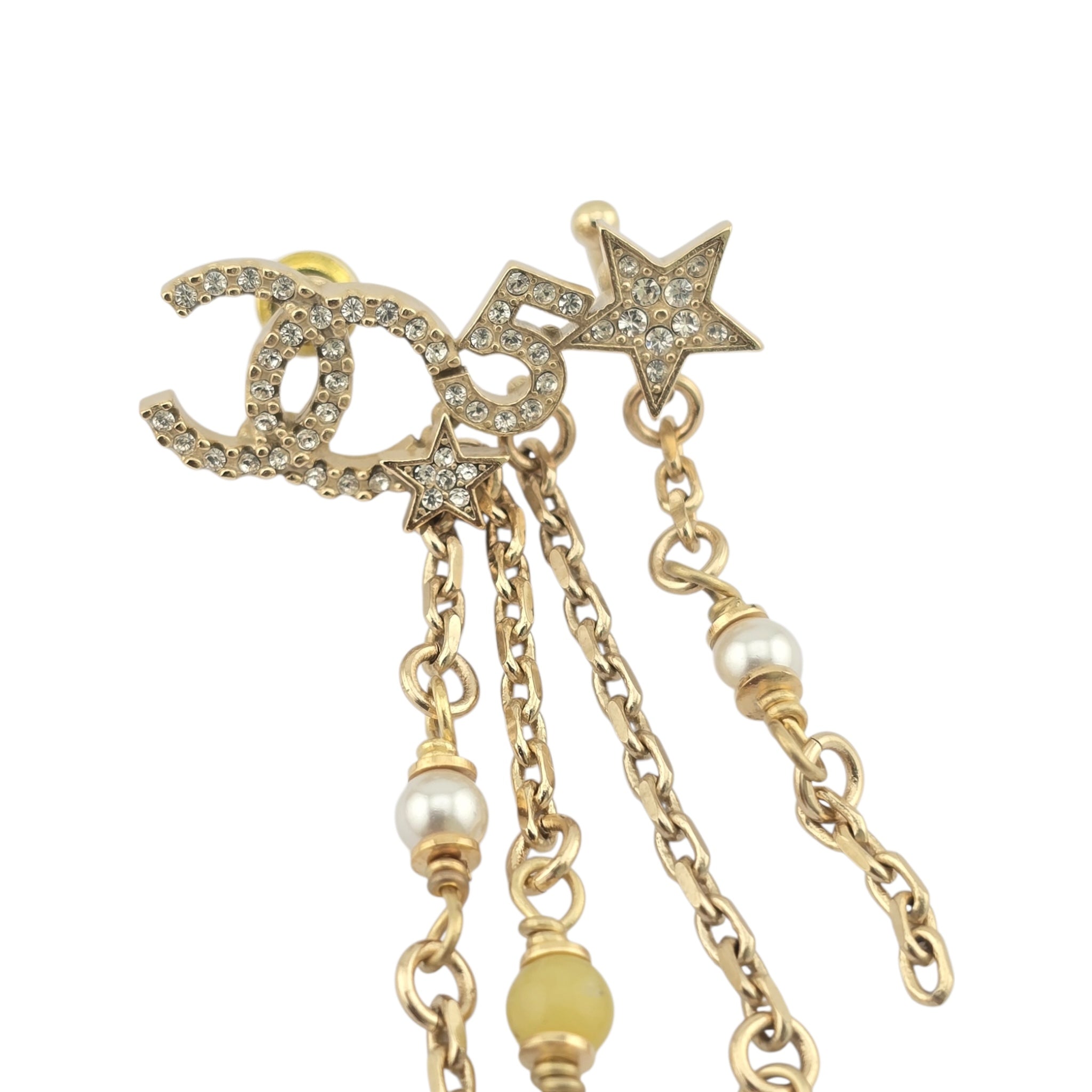 Chanel CC Gold Multi Chain Drop Earrings 2022 CHANEL