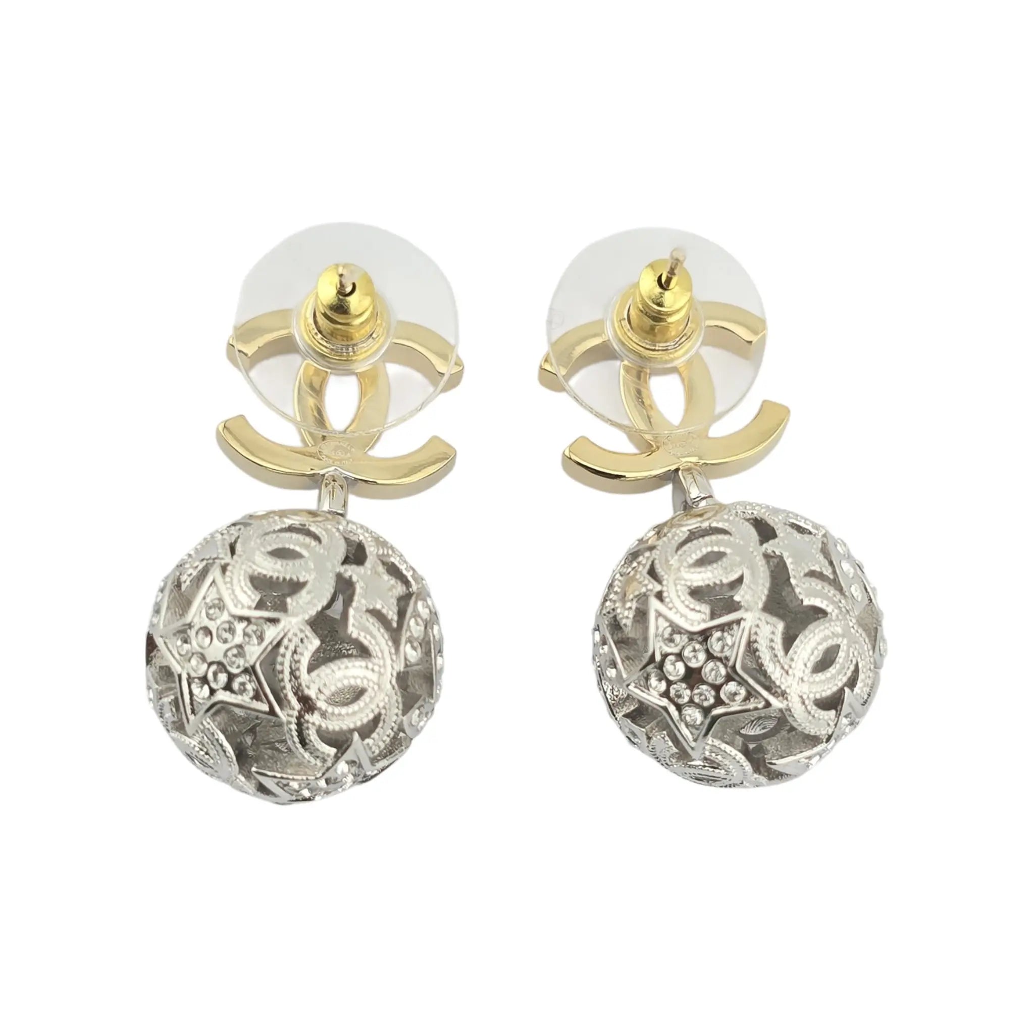 Chanel CC Gold / Silver Ball Earrings 2025 CHANEL