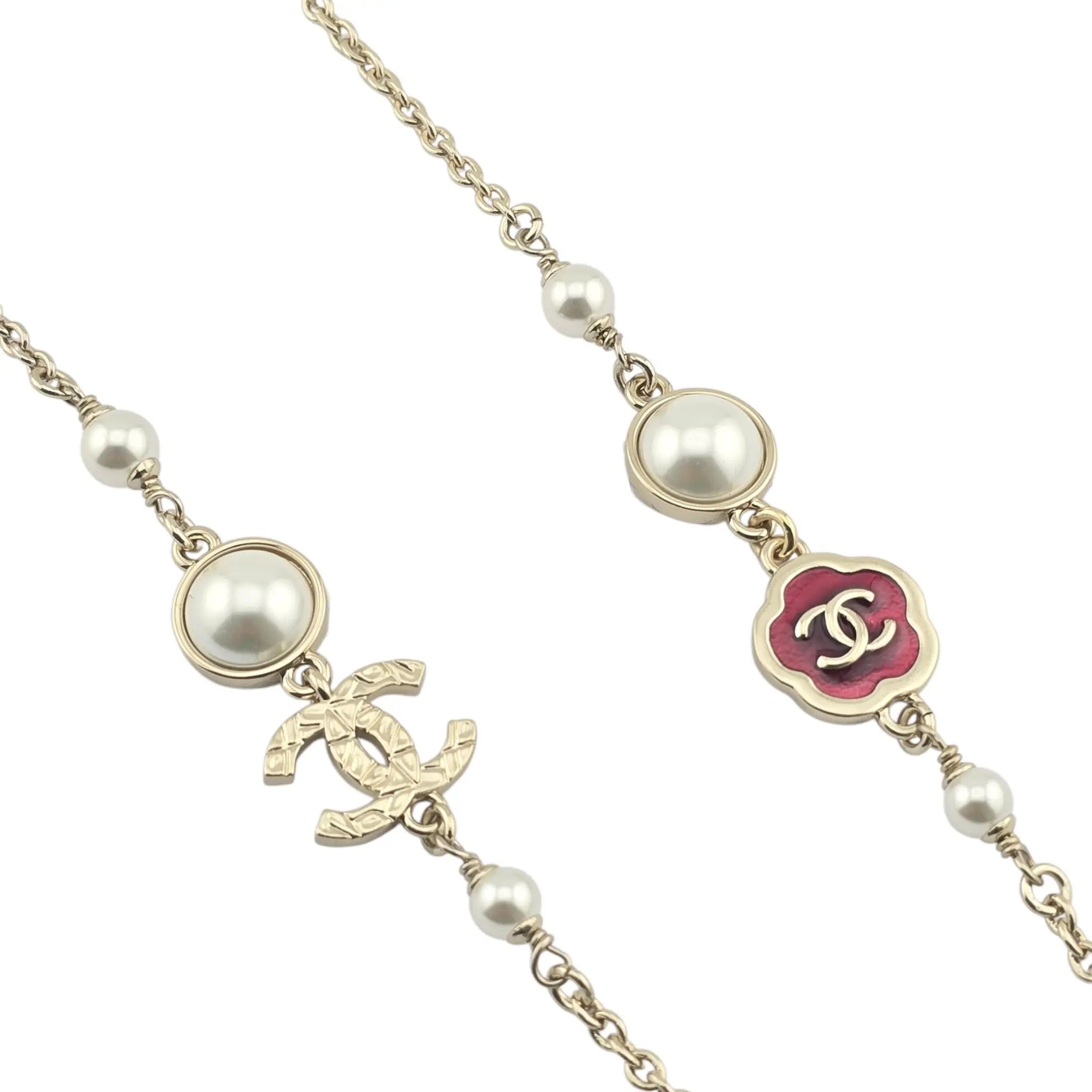 Chanel CC Faux Pearl Metal Long Necklace 2025 CHANEL