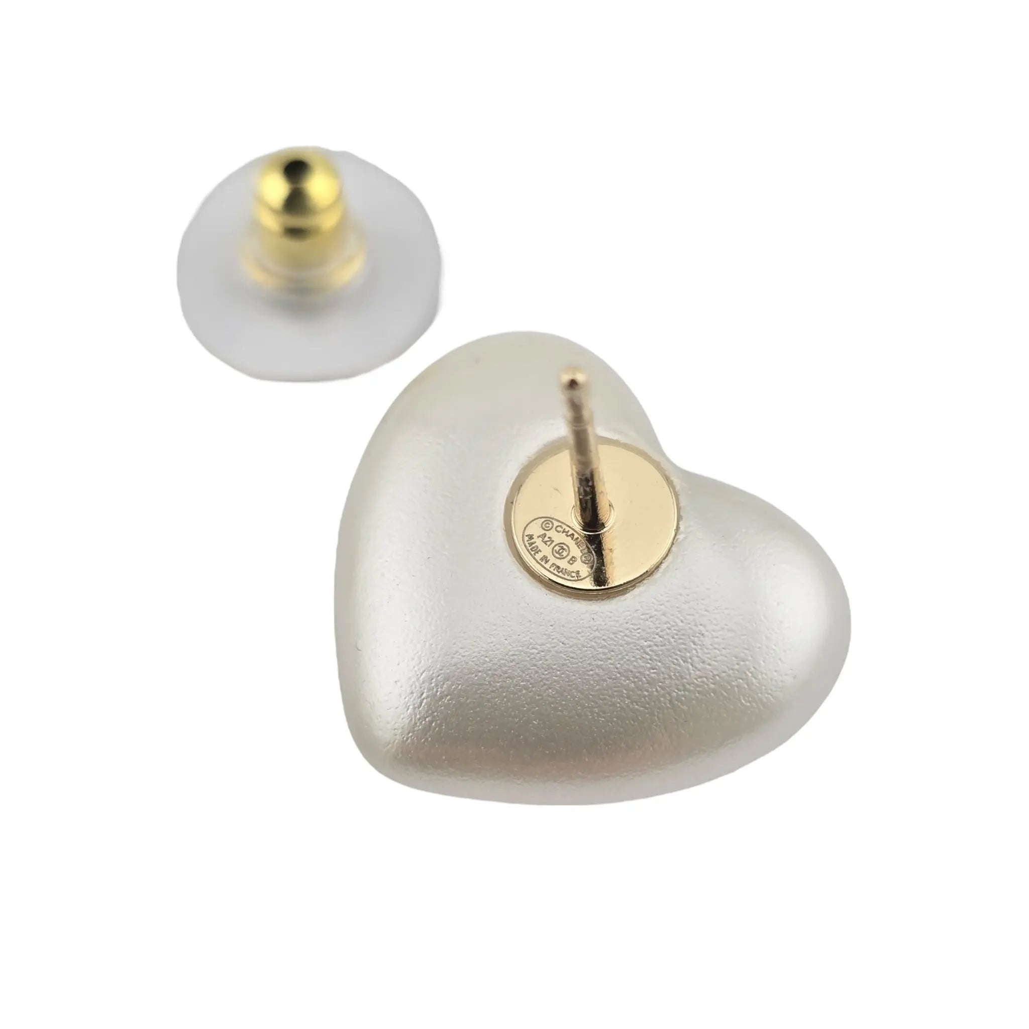 Chanel CC Heart Faux Pearl Earrings 2021 CHANEL