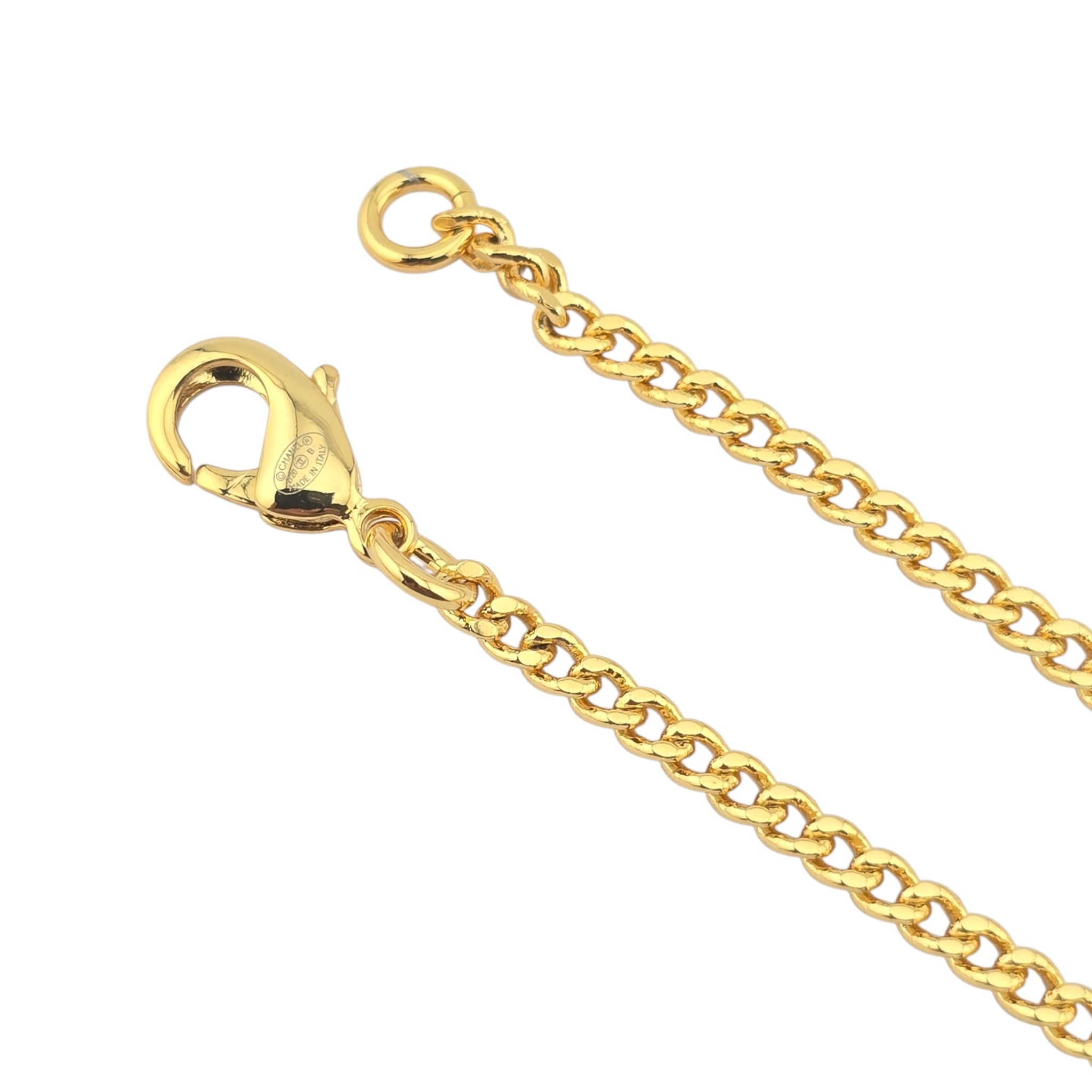 Chanel CC Gold Metal Paris Button Necklace