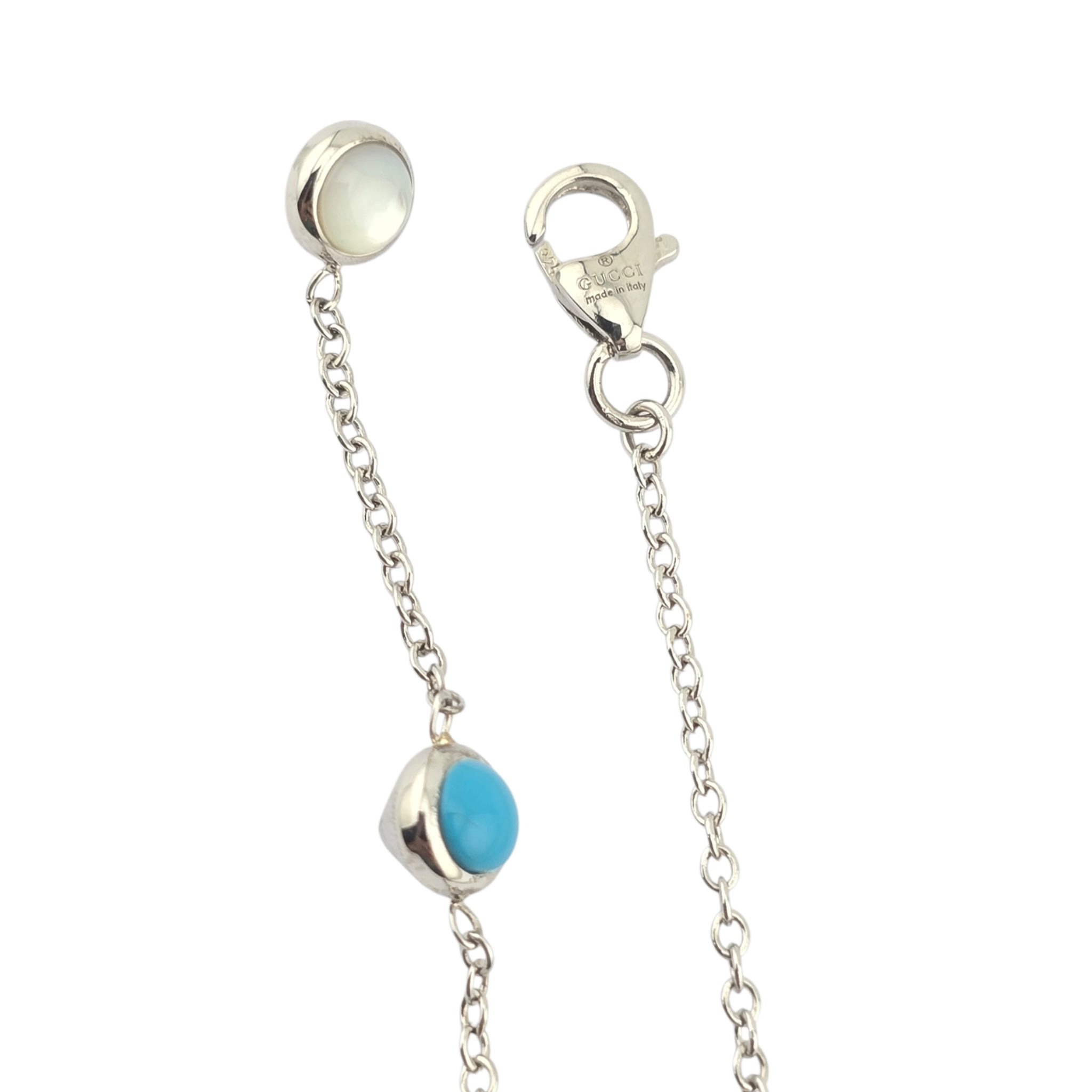 GUCCI GG Marmont Sterling Silver Mother of Pearl Necklace