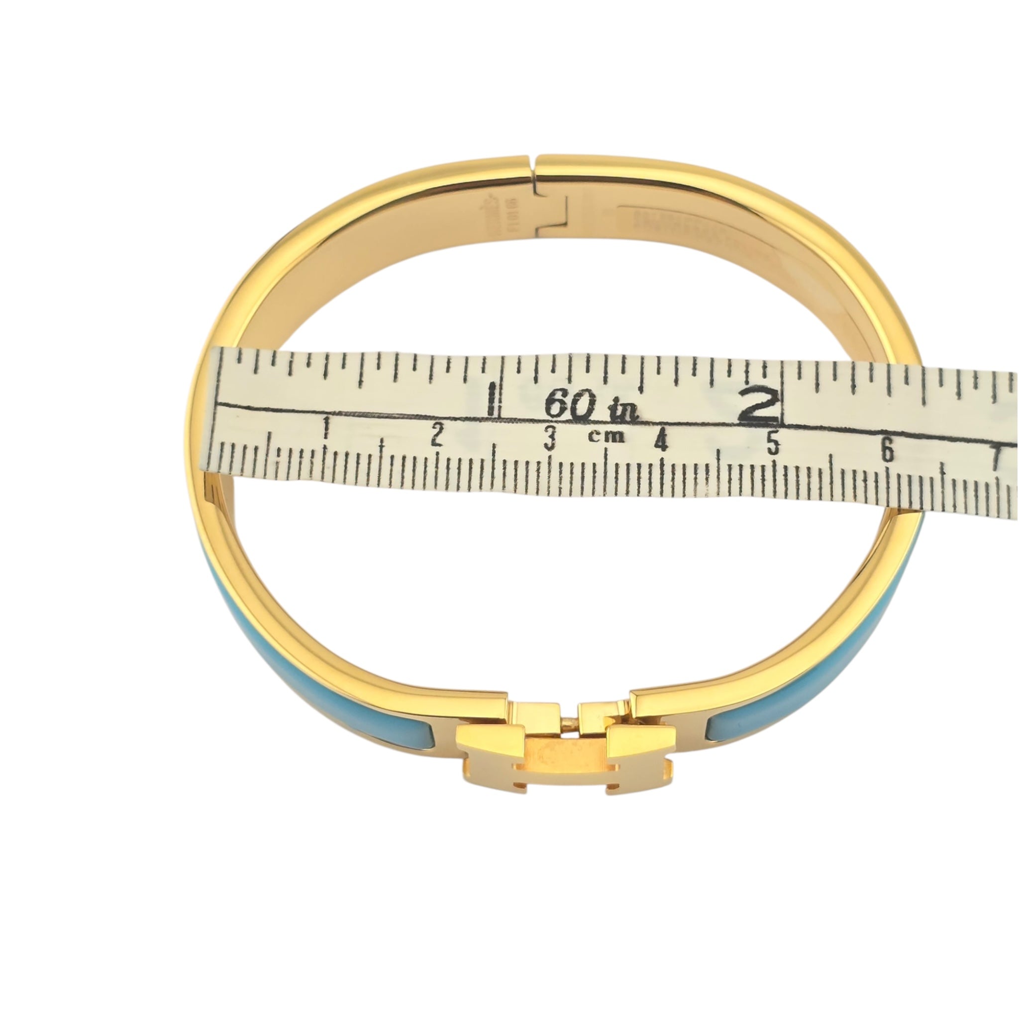 Hermes Clic H Bracelet Blue Gold GM
