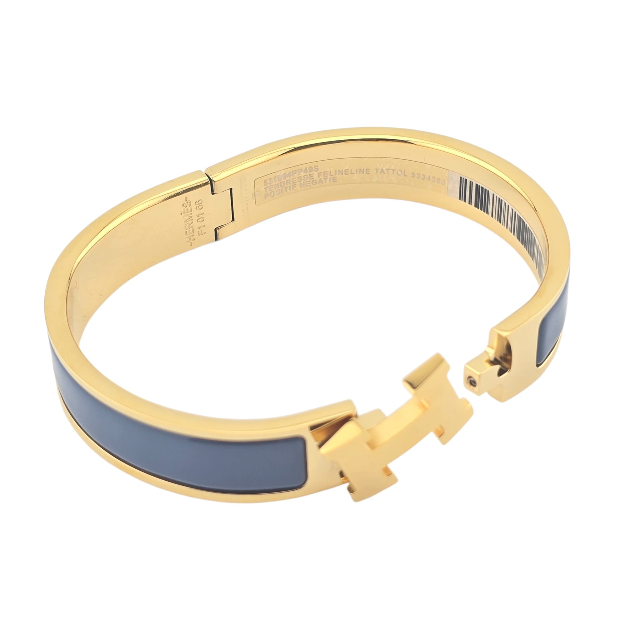 Hermes Clic H Bracelet Navy Gold GM