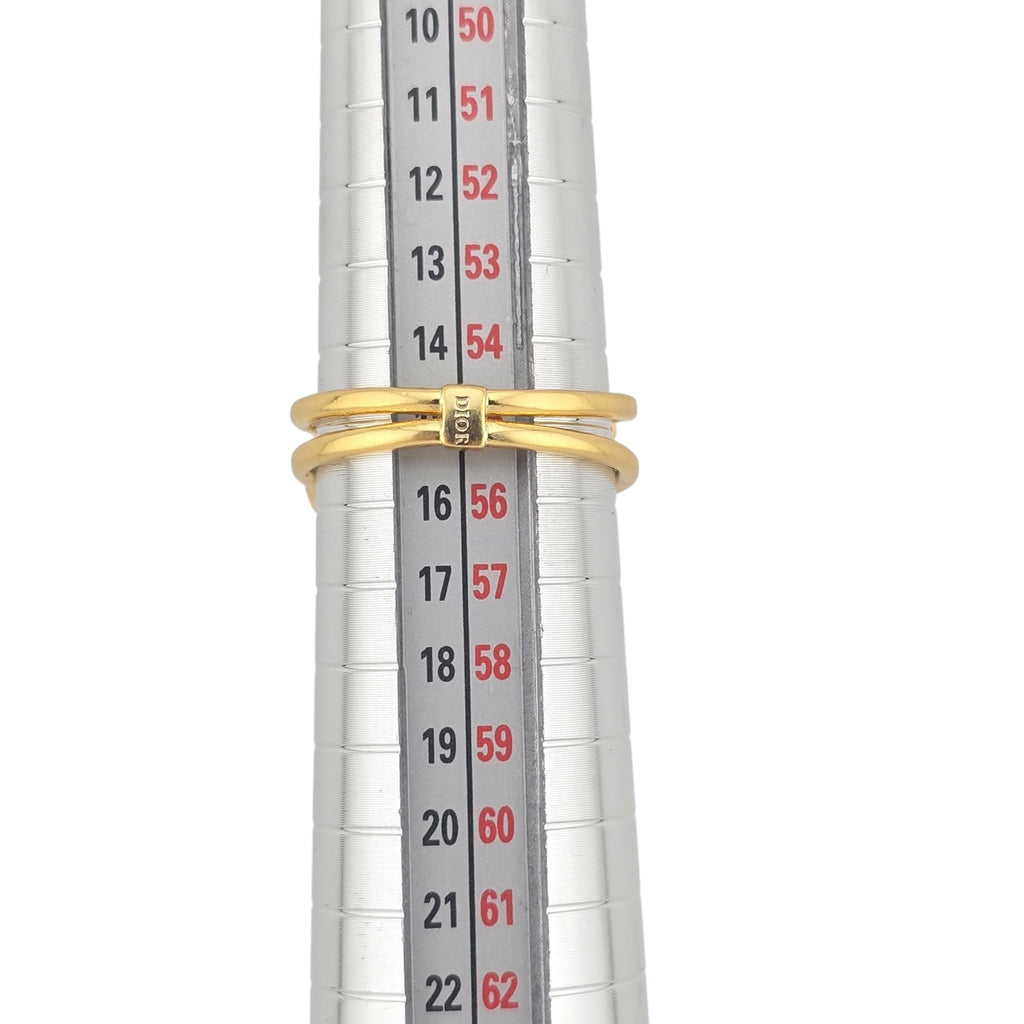 Christian Dior D-Drop Gold Ring