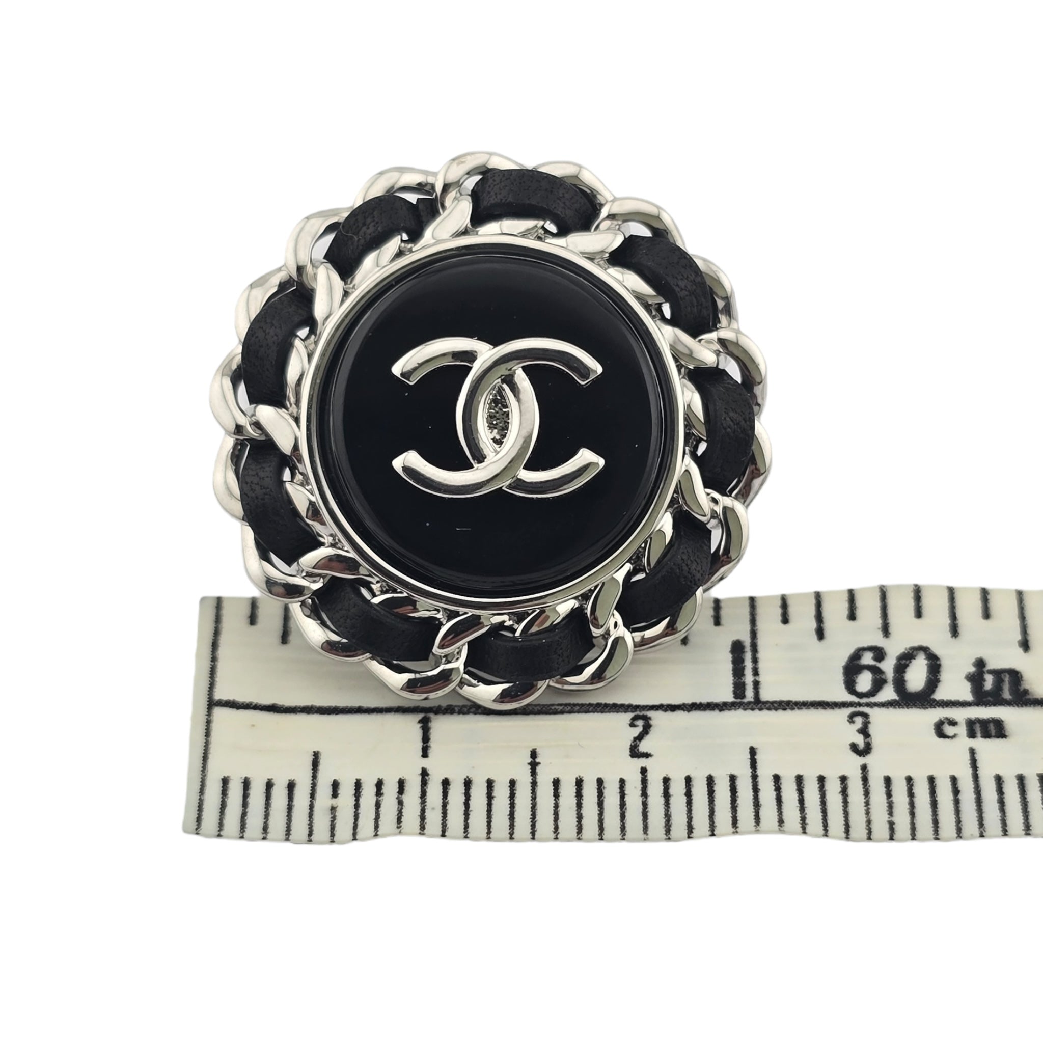 Chanel CC Round Silver Black Earrings 2025