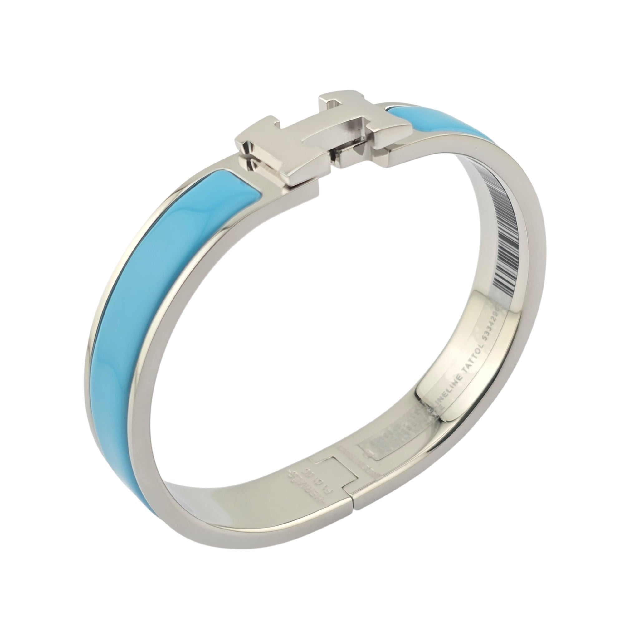 Hermes Clic H Bracelet Bleu Du Nord Palladium GM