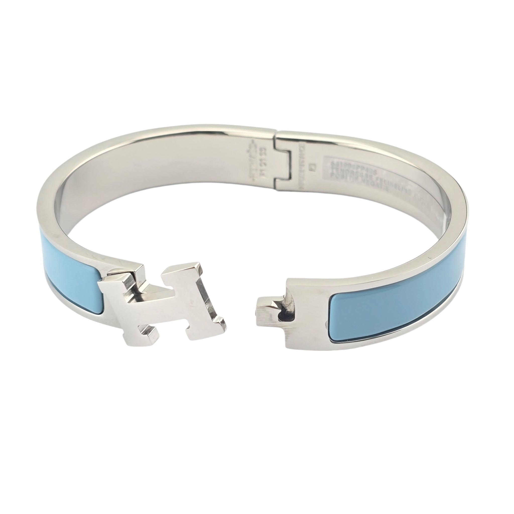 Hermes Clic H Bracelet Baby Blue Palladium GM