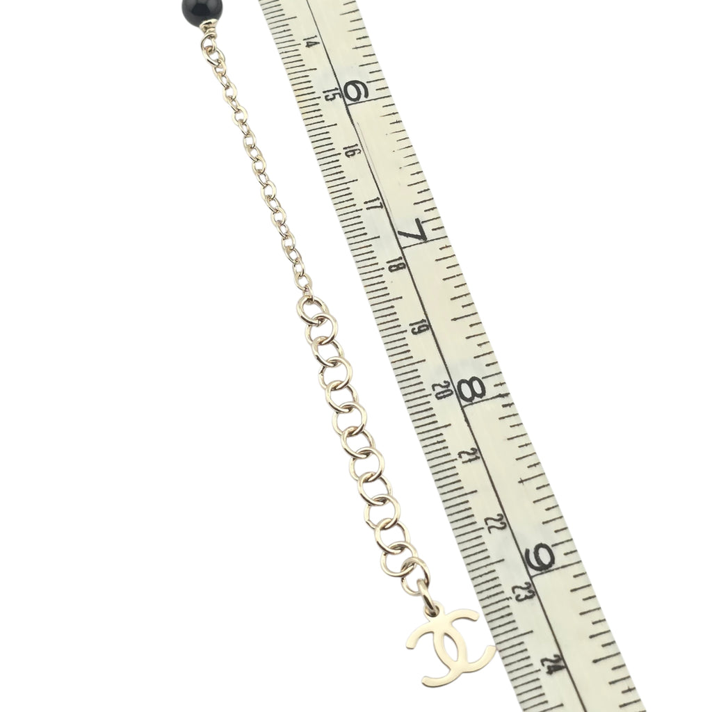 Chanel CC Gold Black Crystal Bracelet