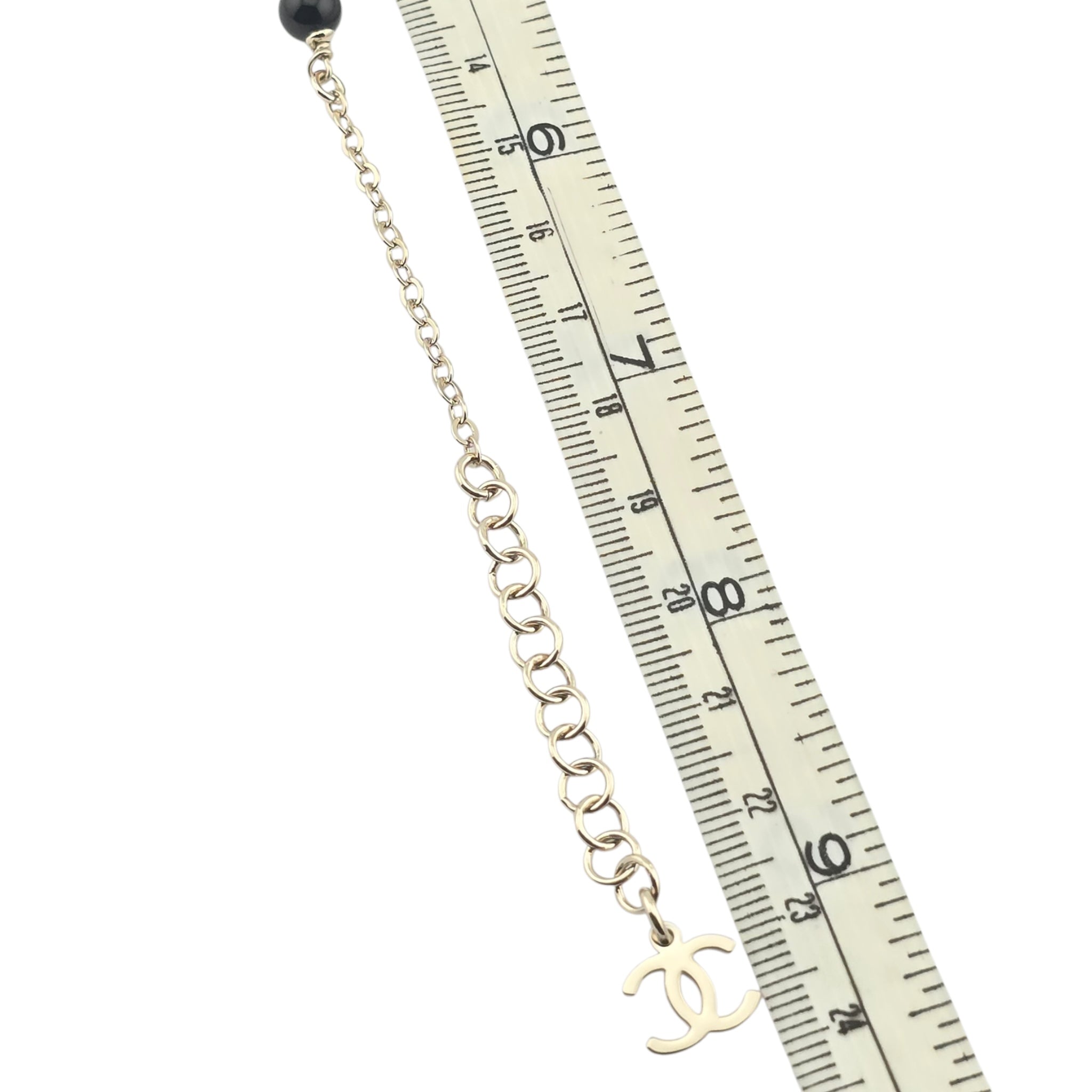 Chanel CC Gold Black Crystal Bracelet