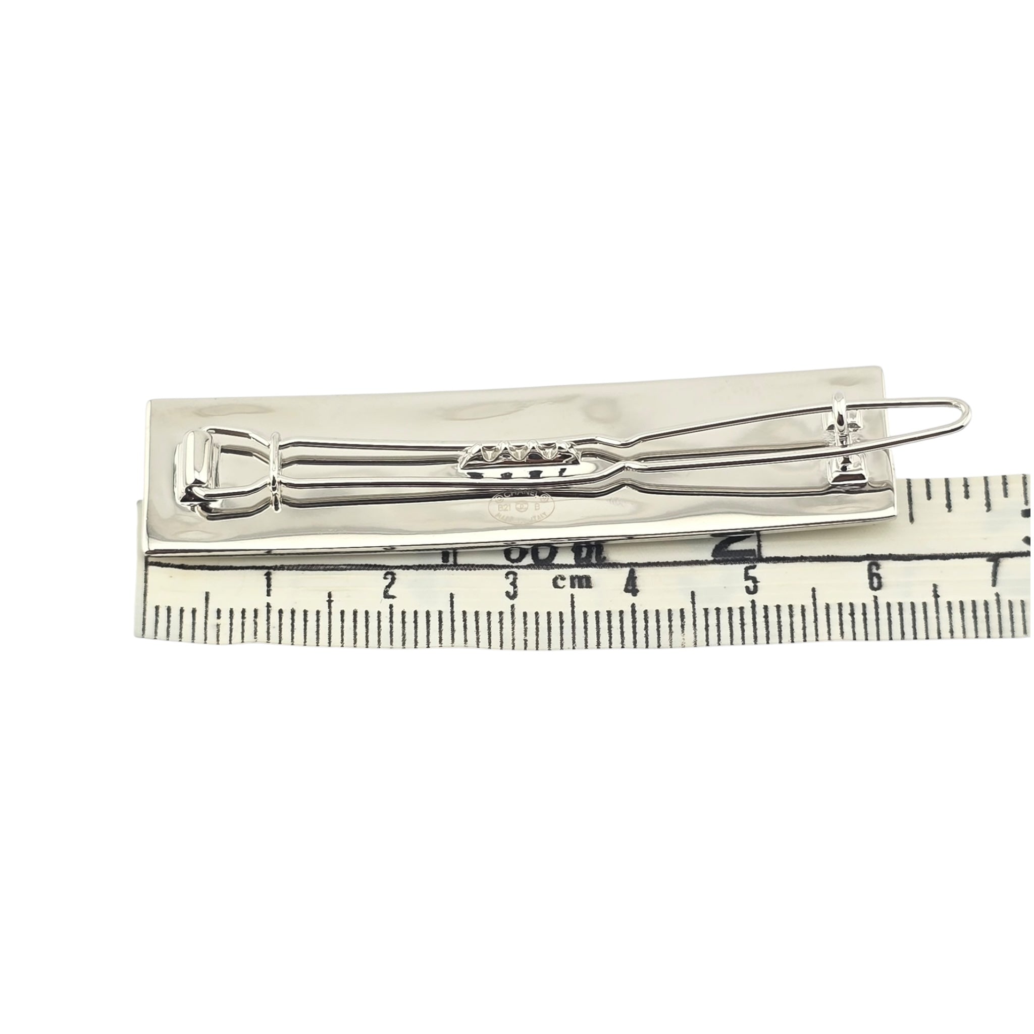Chanel Logo Silver Hair Barrette Clip 2021