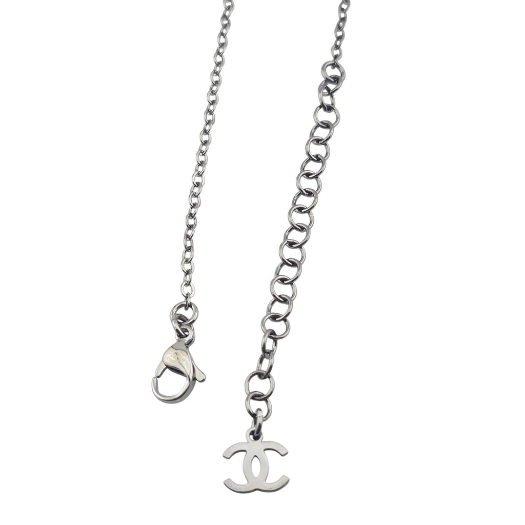 Chanel CC Gunmetal Pink Necklace 2025