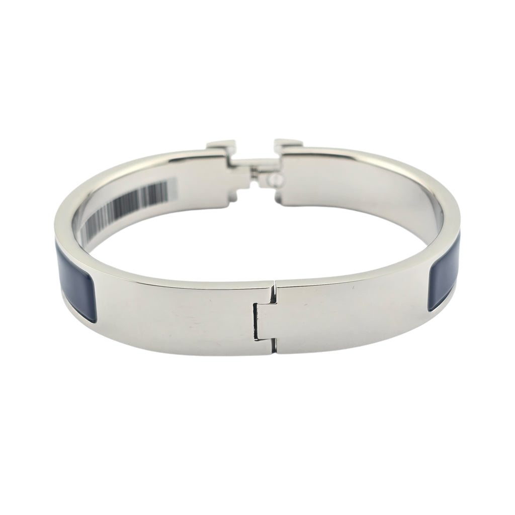 Hermes Clic H Bracelet Navy Blue Palladium GM