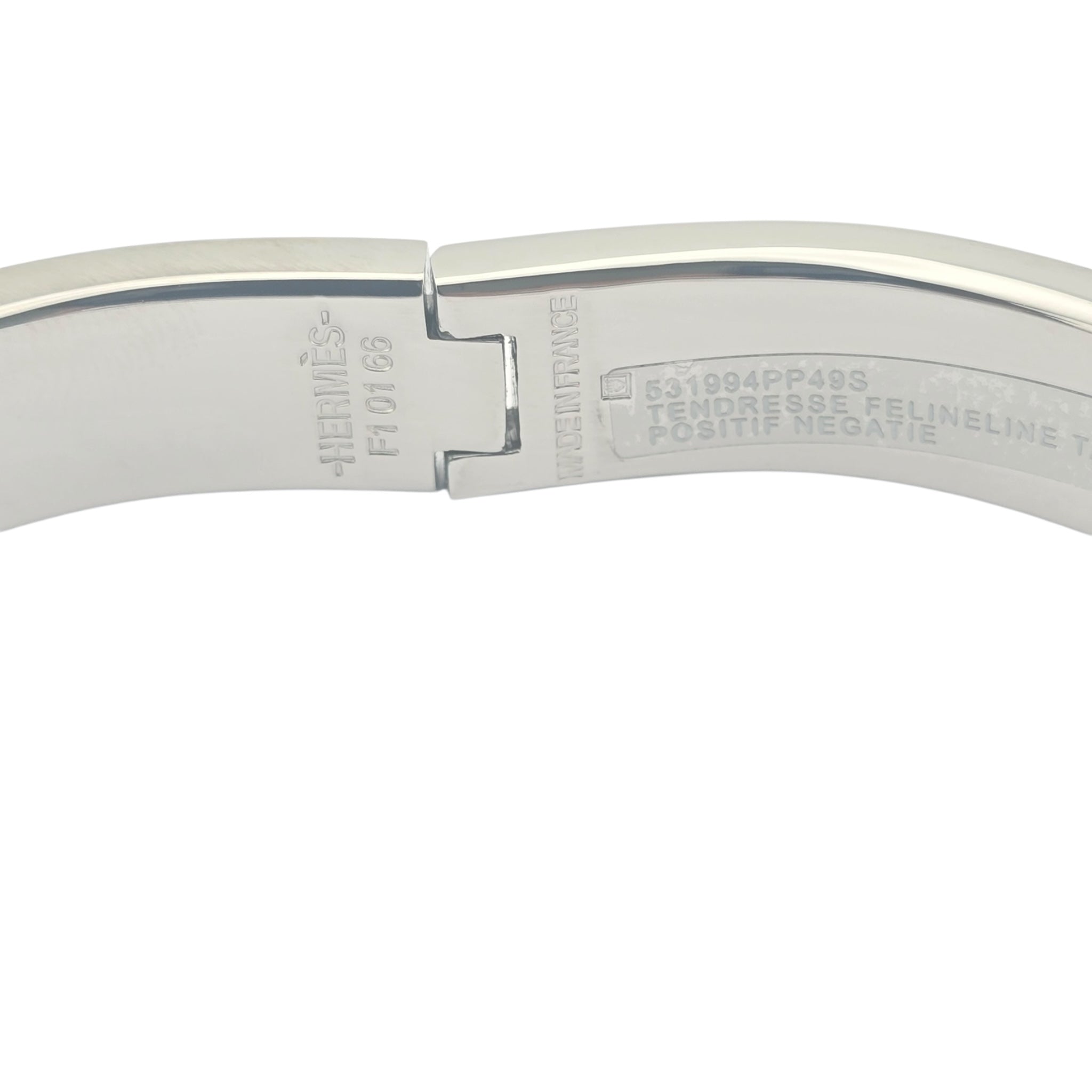 Hermes Clic H Bracelet Enamel Lagon Blue Palladium GM